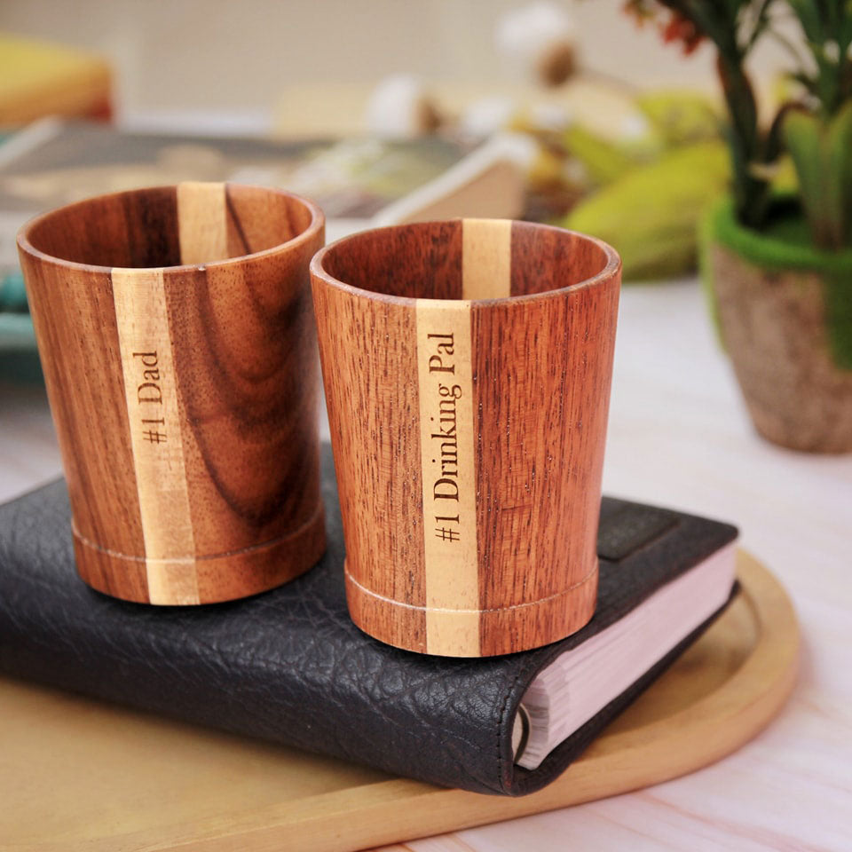 Wooden Whiskey Glasses Set, Handmade Scotch Glass Set