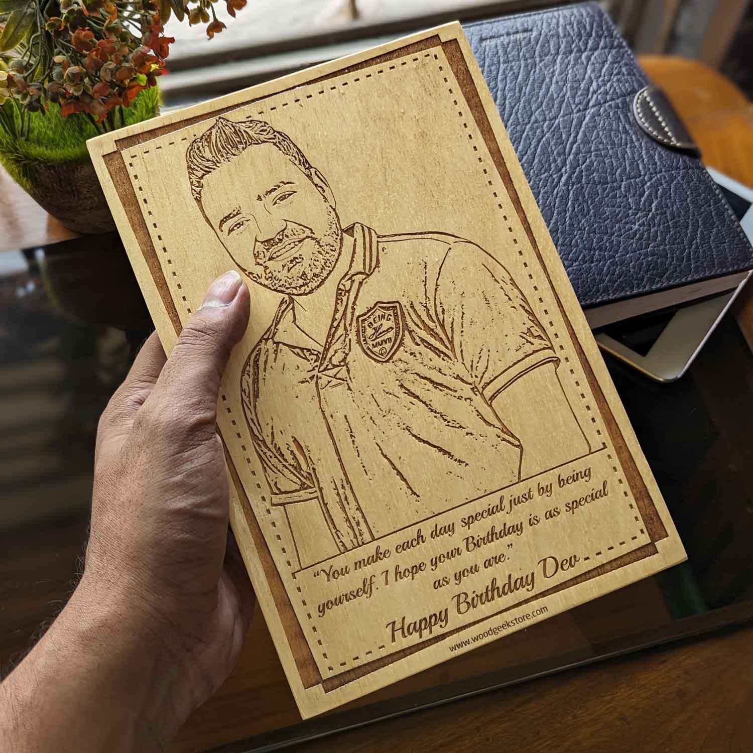 Family Birthday Gift - Custom Engraved Wooden Frame