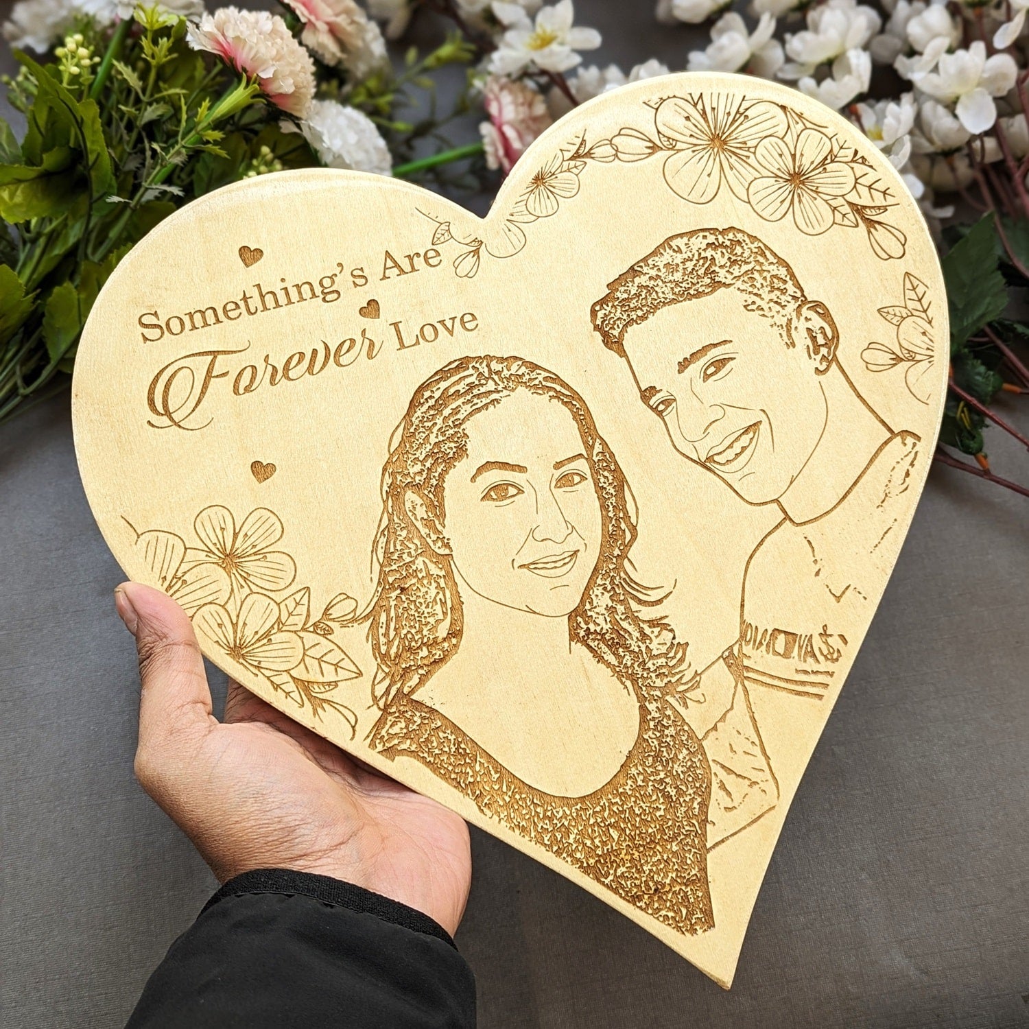 Forever & Always Custom Engraved Wooden Frame