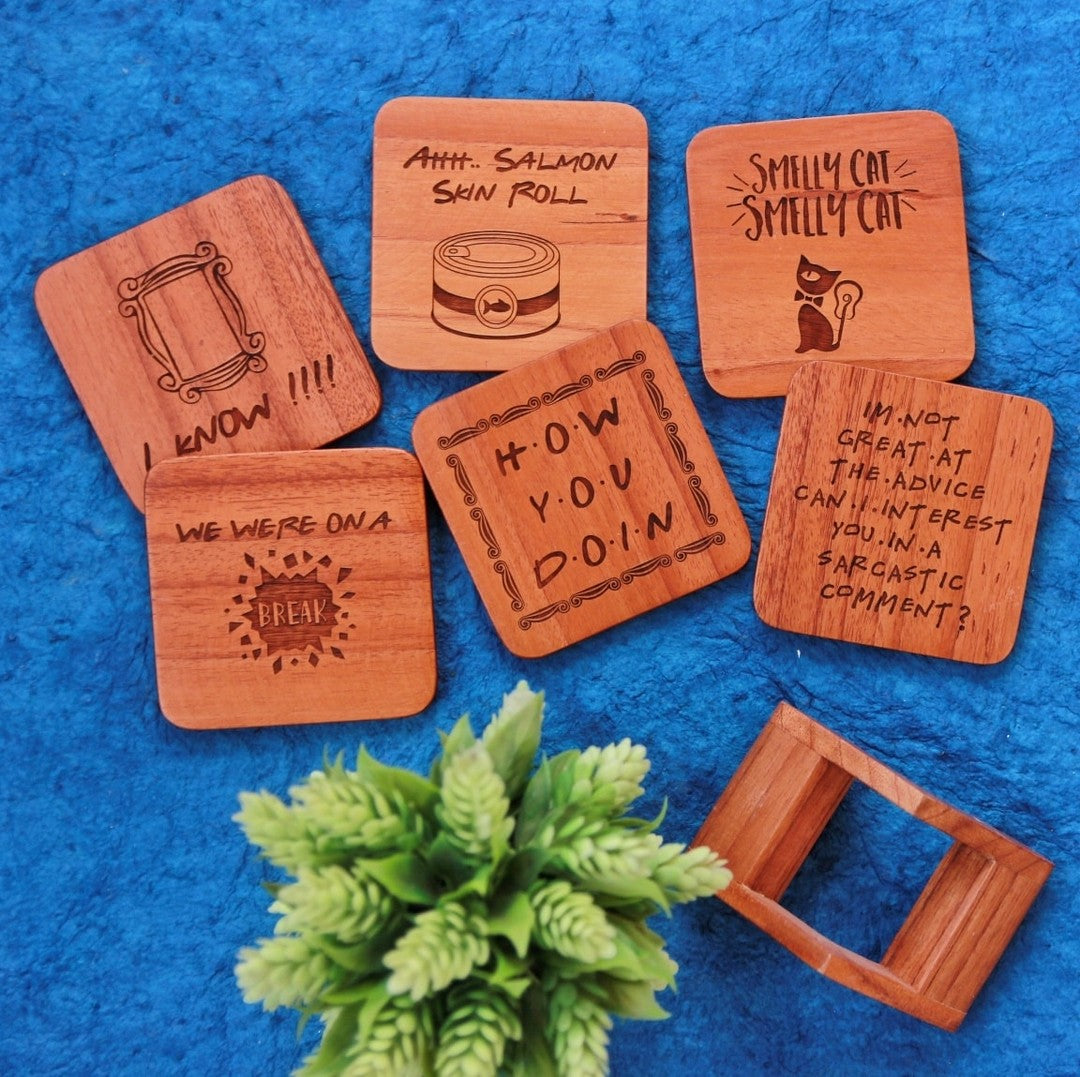 F.R.I.E.N.D.S Coasters - Wooden Coaster Set