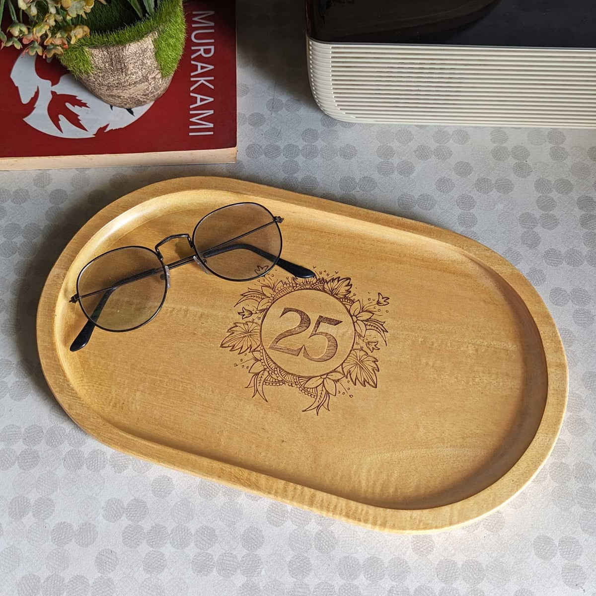 Personalized Gift Set | Wooden Tea Cups, Tea Tray &amp; Coasters With Name Engraved