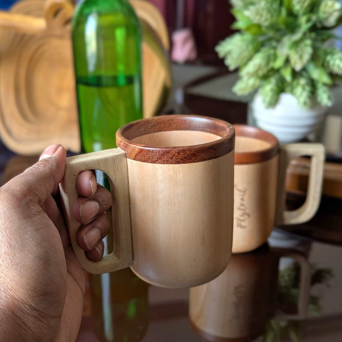 Engraved Wooden Coffee Mug | Personalized Birthday Gift For Coffee Lover