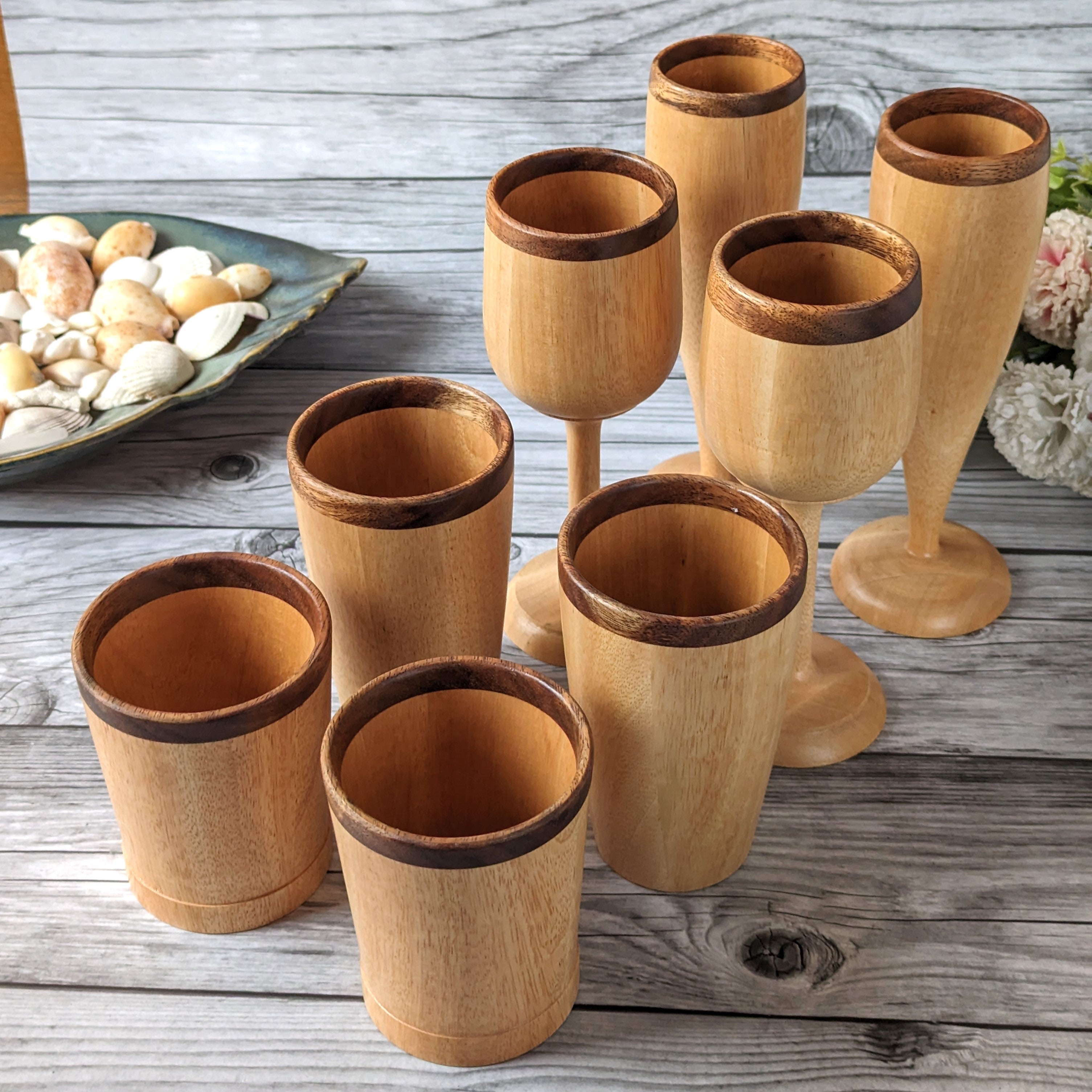 Best Drinking Glasses Handmade From Wood, Set of 6