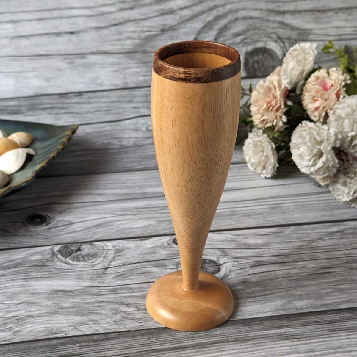 Champagne Glasses | Classy Champagne Flutes | Handmade Wooden Wine Goblets