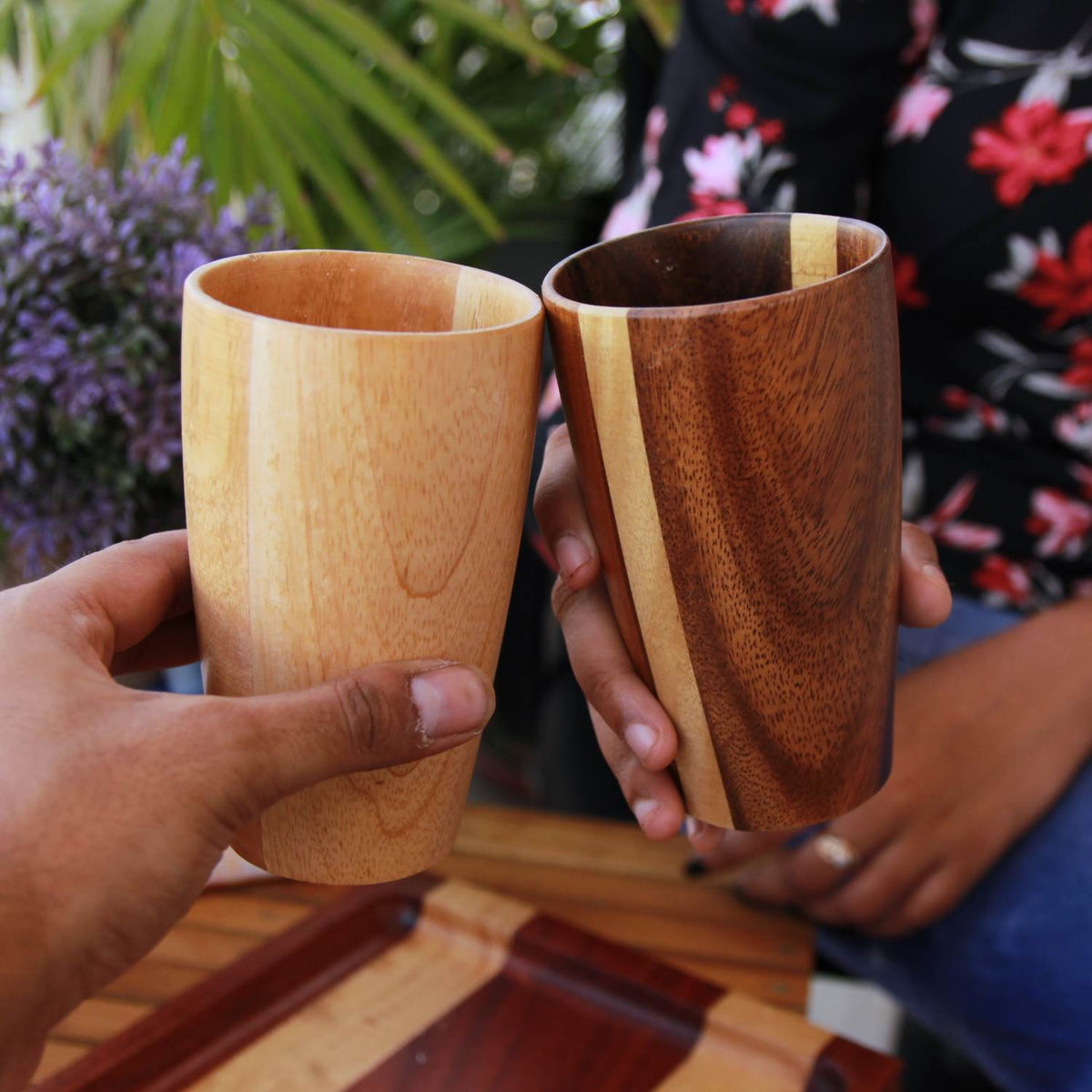 Personalized Wooden Tall Drinking Glass(10 oz/300ml) | Birthday Gift For Coffee Lover