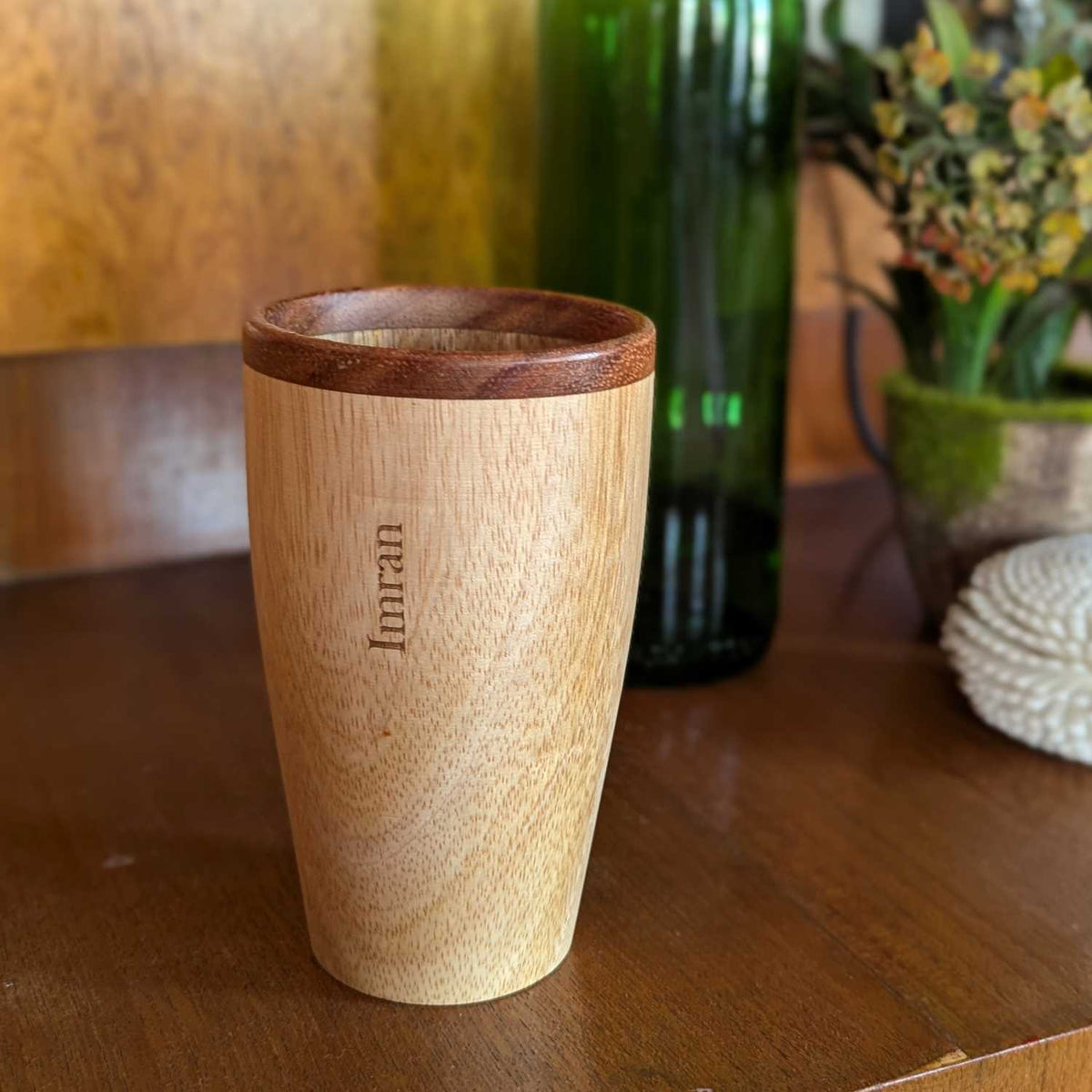 Tall Drinking Water Glasses, Handmade Wooden, 10 oz/300ml