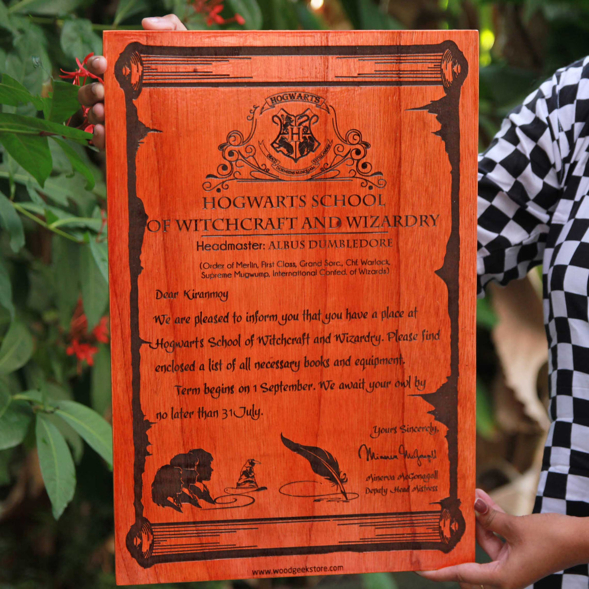 Harry Potter: Carved Wooden Hogwarts Acceptance Letter