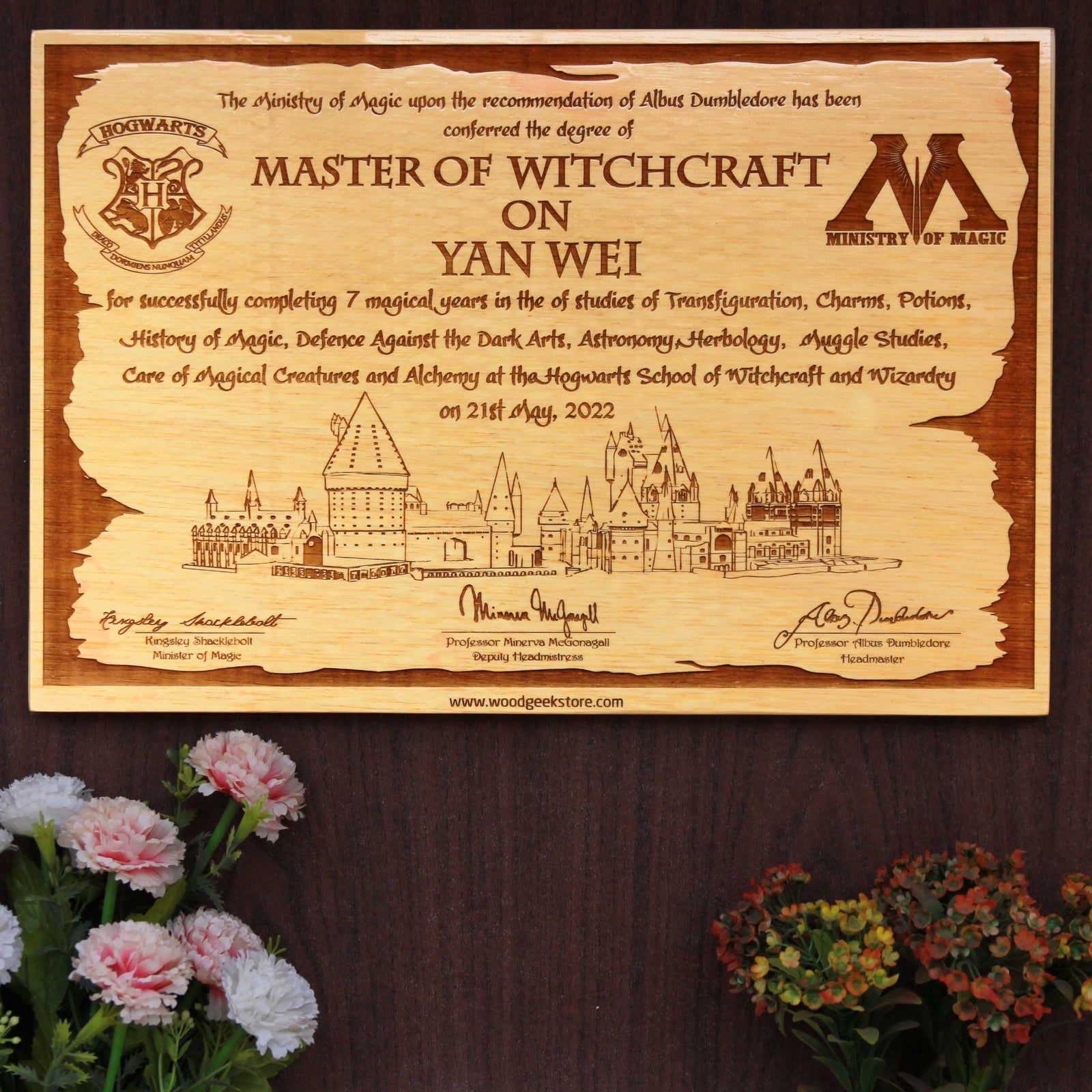 Harry Potter: Carved Wooden Hogwarts Graduation Letter