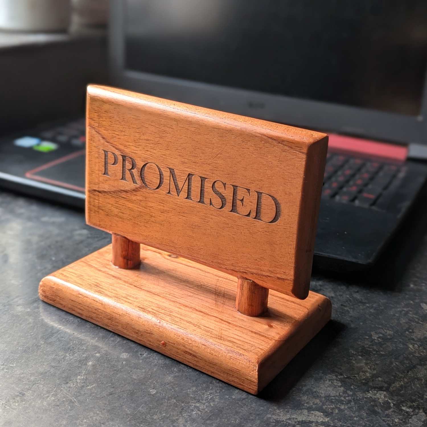 Custom Rectangular Wooden Reserved Sign | Engraved Table Tent for HORECA