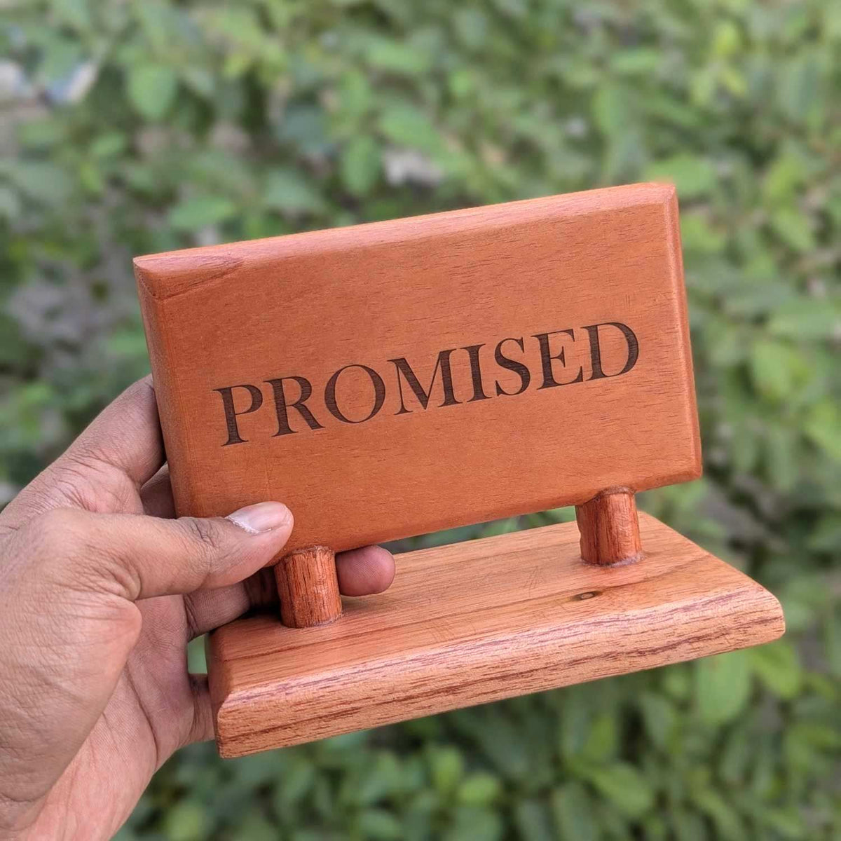 Custom Rectangular Wooden Reserved Sign | Engraved Table Tent for HORECA