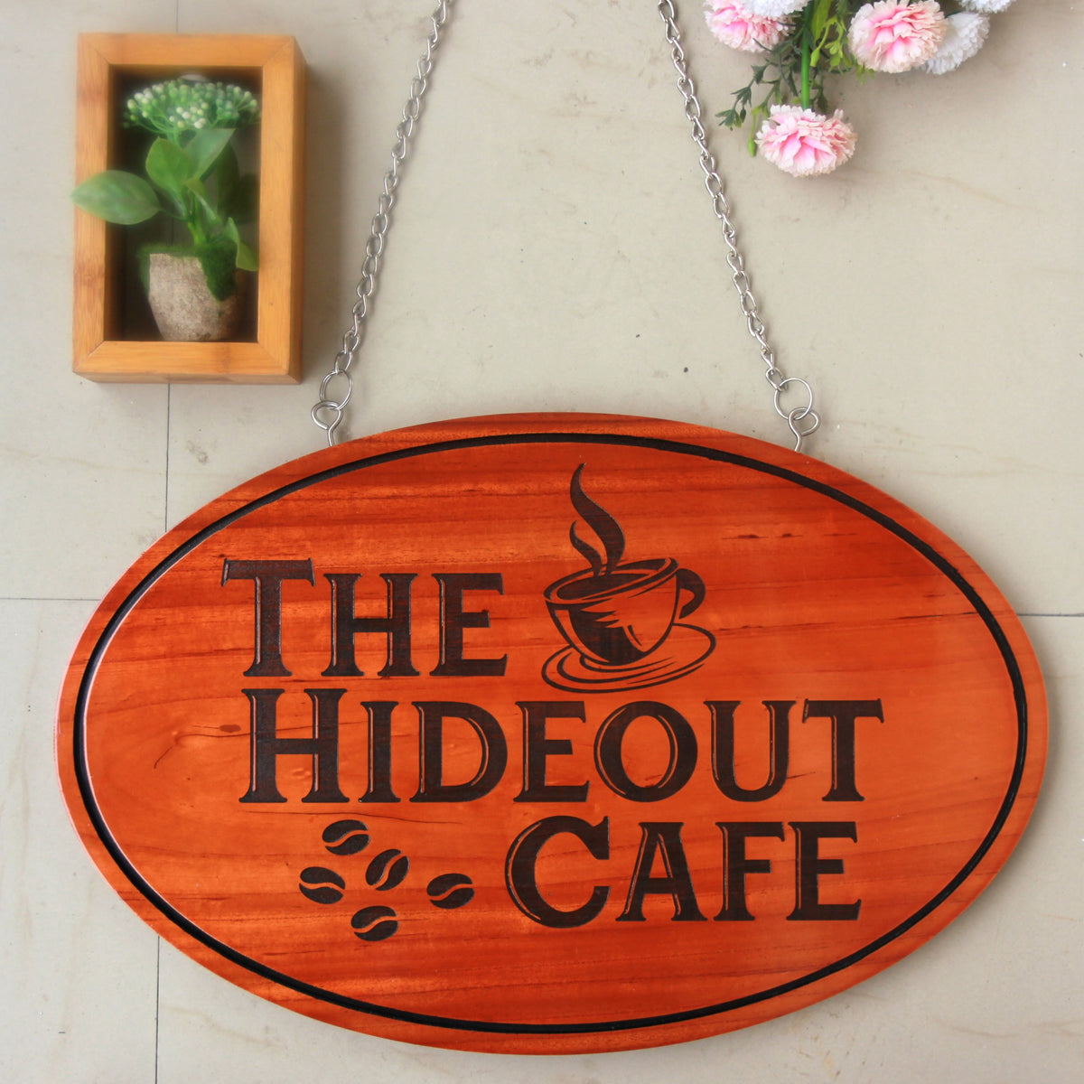 Customize Your Own Hanging Wooden Sign - Oval