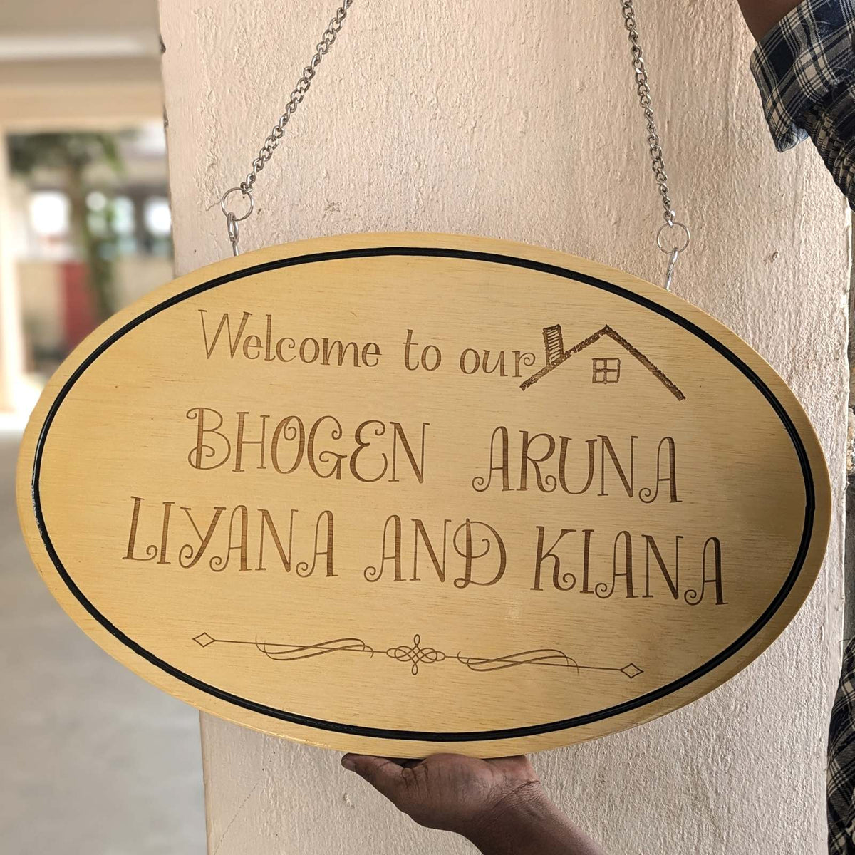Customize Your Own Hanging Wooden Sign - Oval