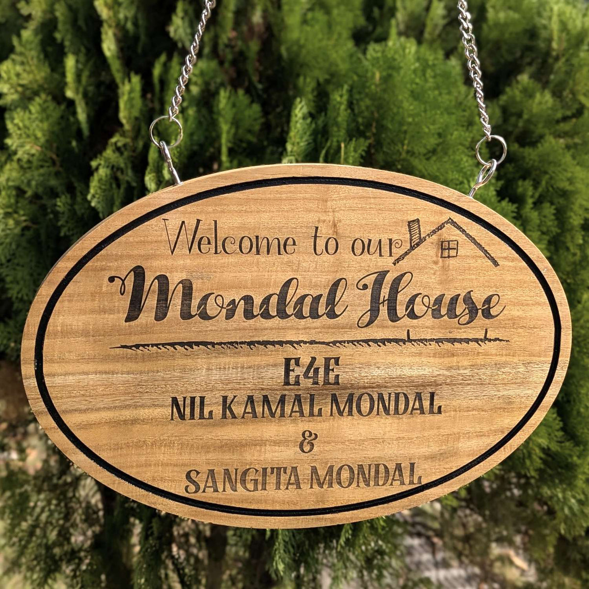 Customize Your Own Hanging Wooden Sign - Oval