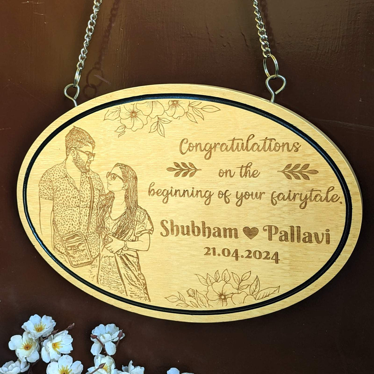 Customize Your Own Hanging Wooden Sign - Oval