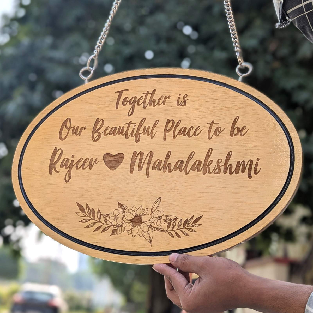 Customize Your Own Hanging Wooden Sign - Oval