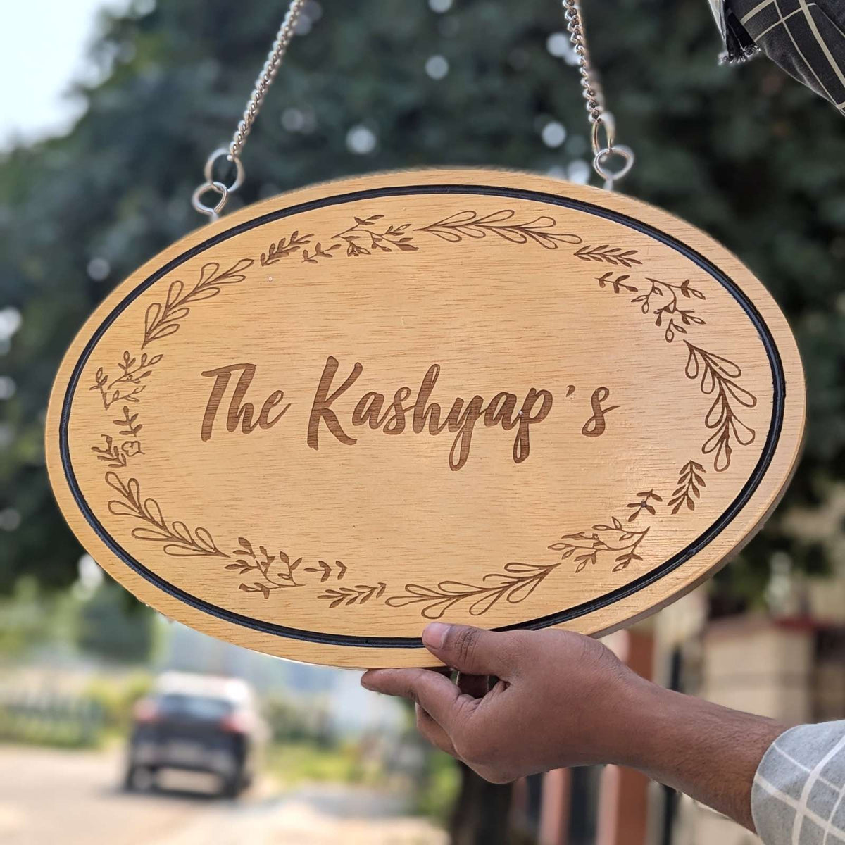 Customize Your Own Hanging Wooden Sign - Oval