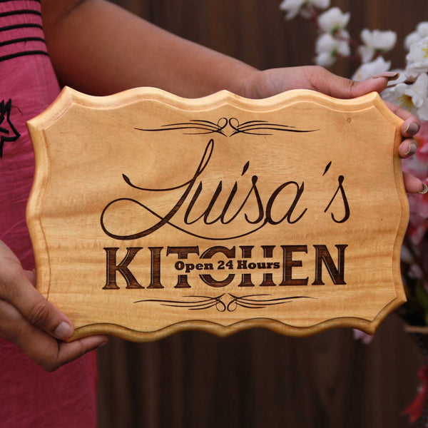 Personalized Kitchen Wood Sign| Custom Name Sign for Home| Kitchen