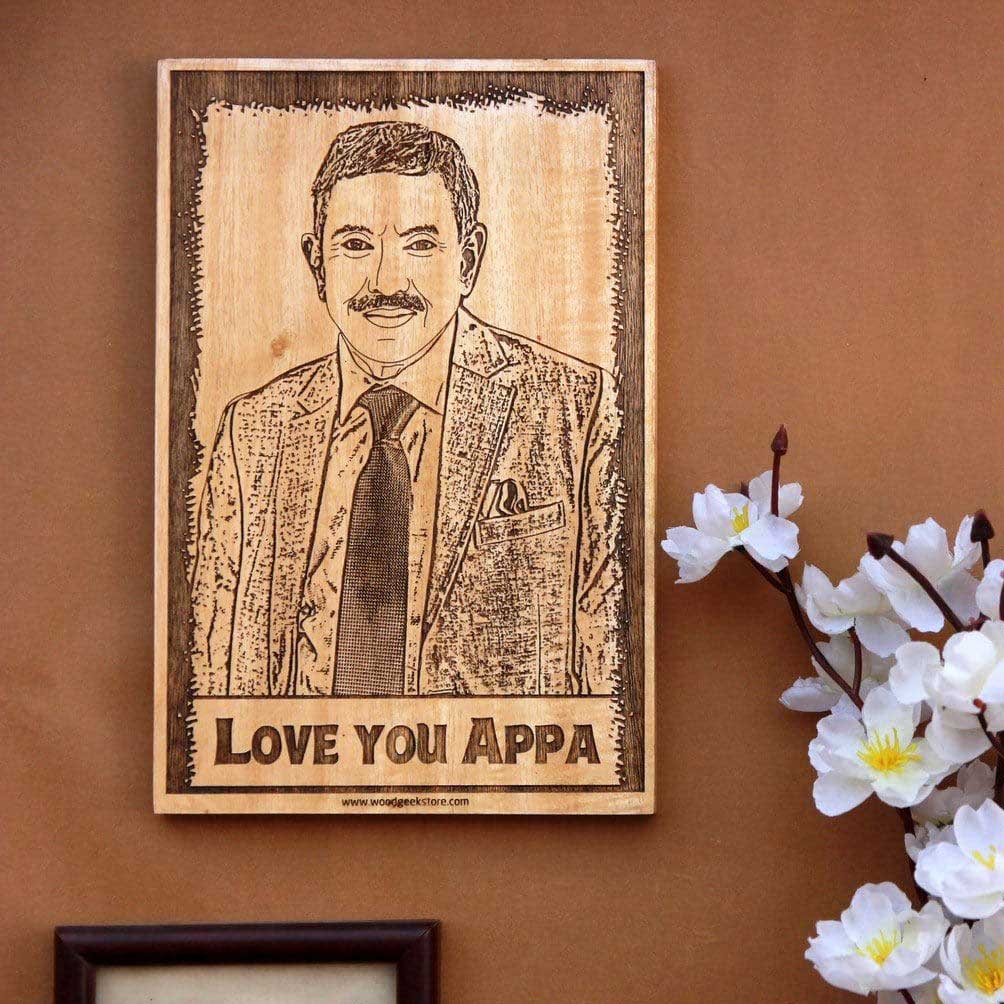 Custom Engraved Best Dad Wooden Frame