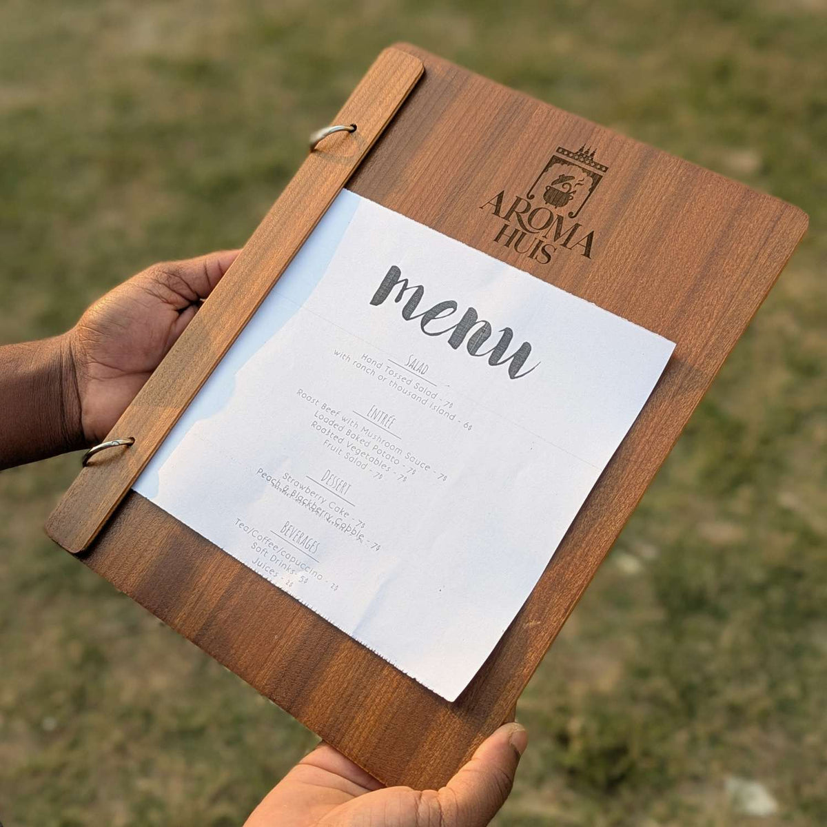 Customised Wooden Menu Holder for Restaurants &amp; Cafes | Simple Menu Holder