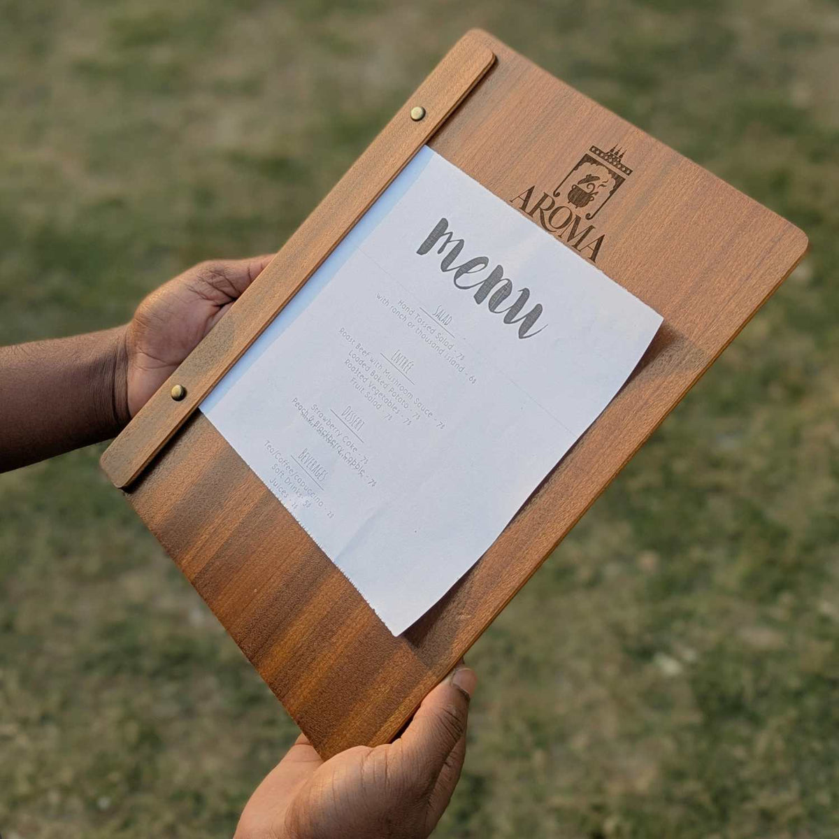 Customised Wooden Menu Holder for Restaurants &amp; Cafes | Simple Menu Holder