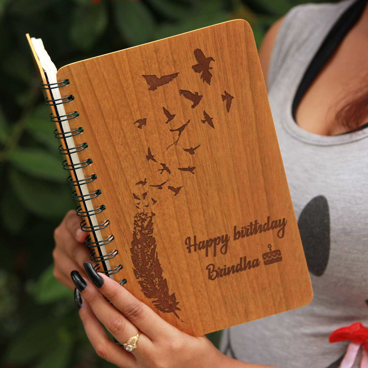Birds of a Feather - Personalized Wooden Notebook