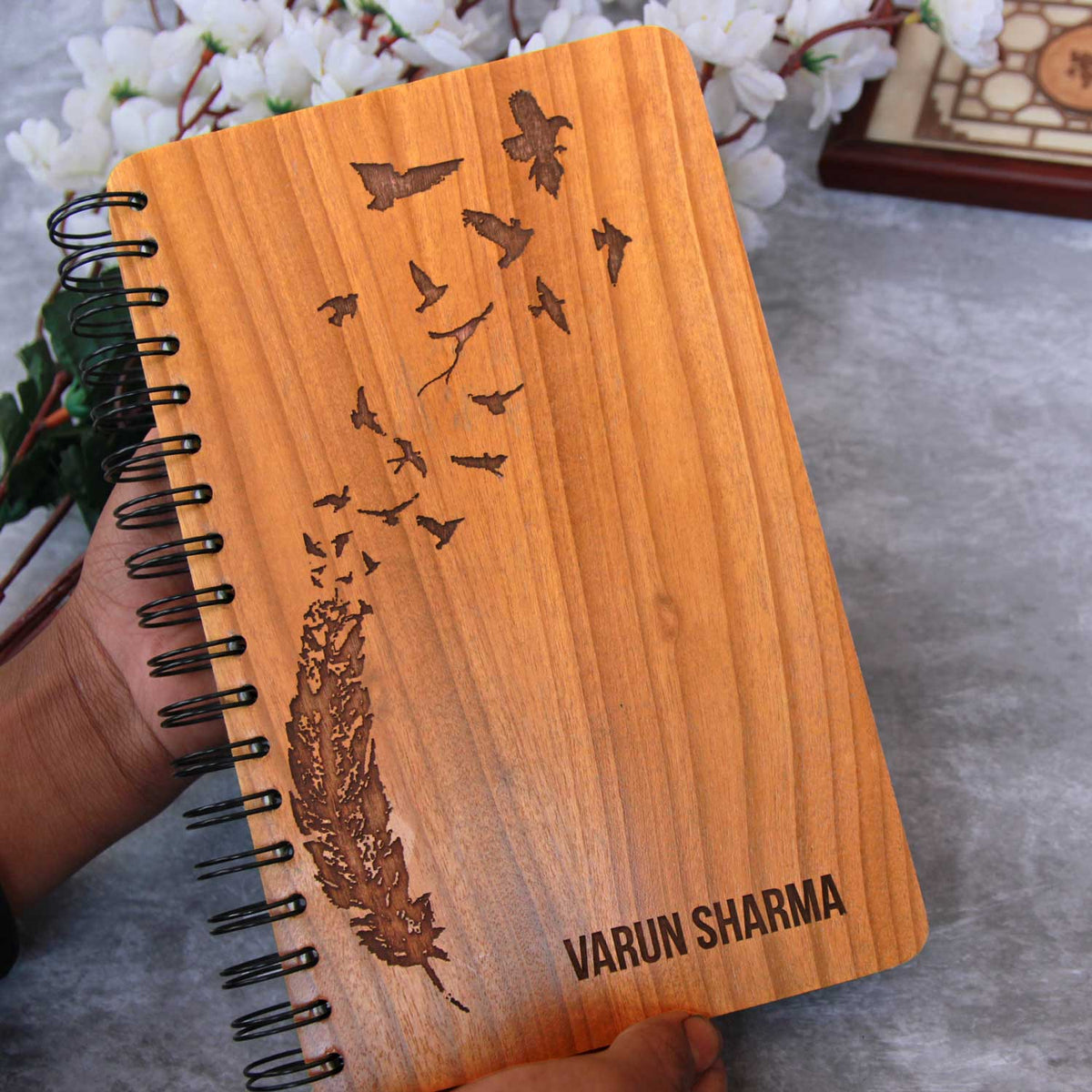 Birds of a Feather - Personalized Wooden Notebook