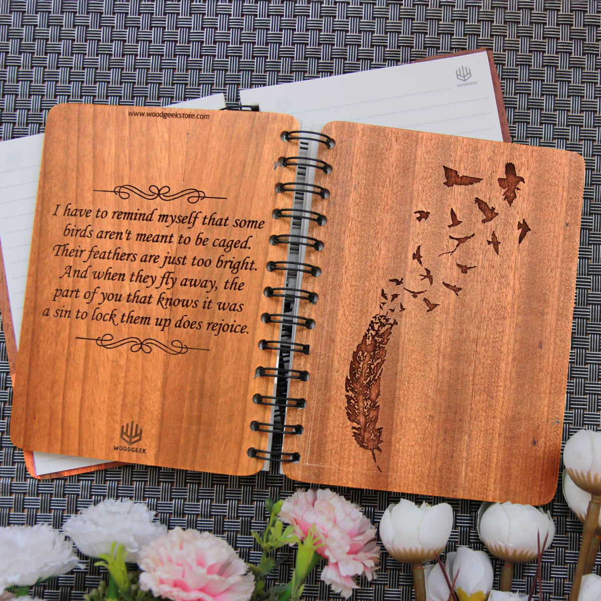 Birds of a Feather - Personalized Wooden Notebook