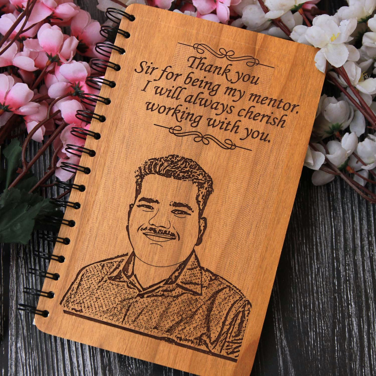 Personalized Wooden Diary for Mentors, Bosses &amp; Colleagues | Thoughtful Farewell &amp; Appreciation Gift