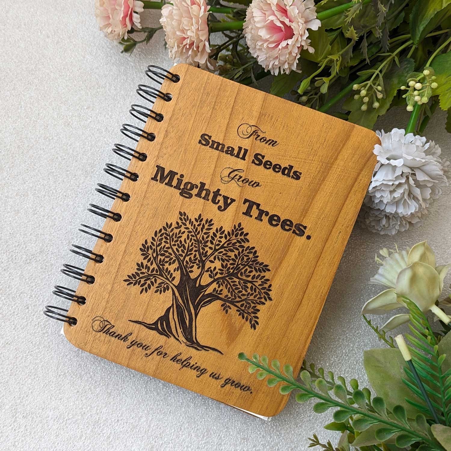 From Small Seeds Grow Mighty Trees - Personalized Wooden Notebook
