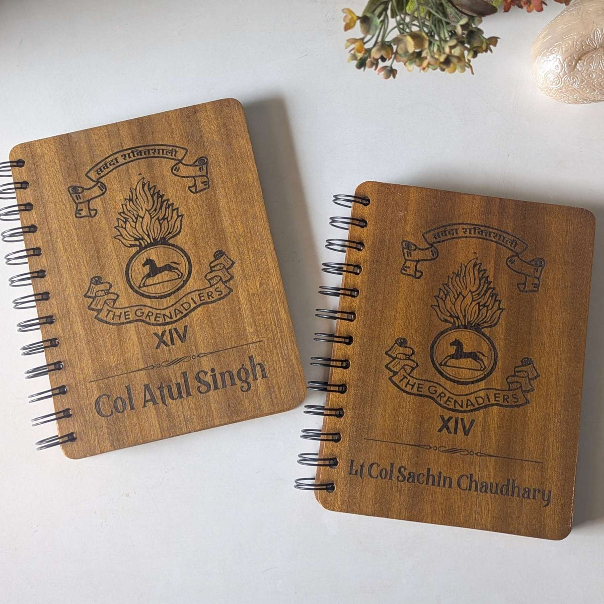 Personalized Wooden Diary for Army Officers &amp; Military Personnel | Custom Engraved Gift Set