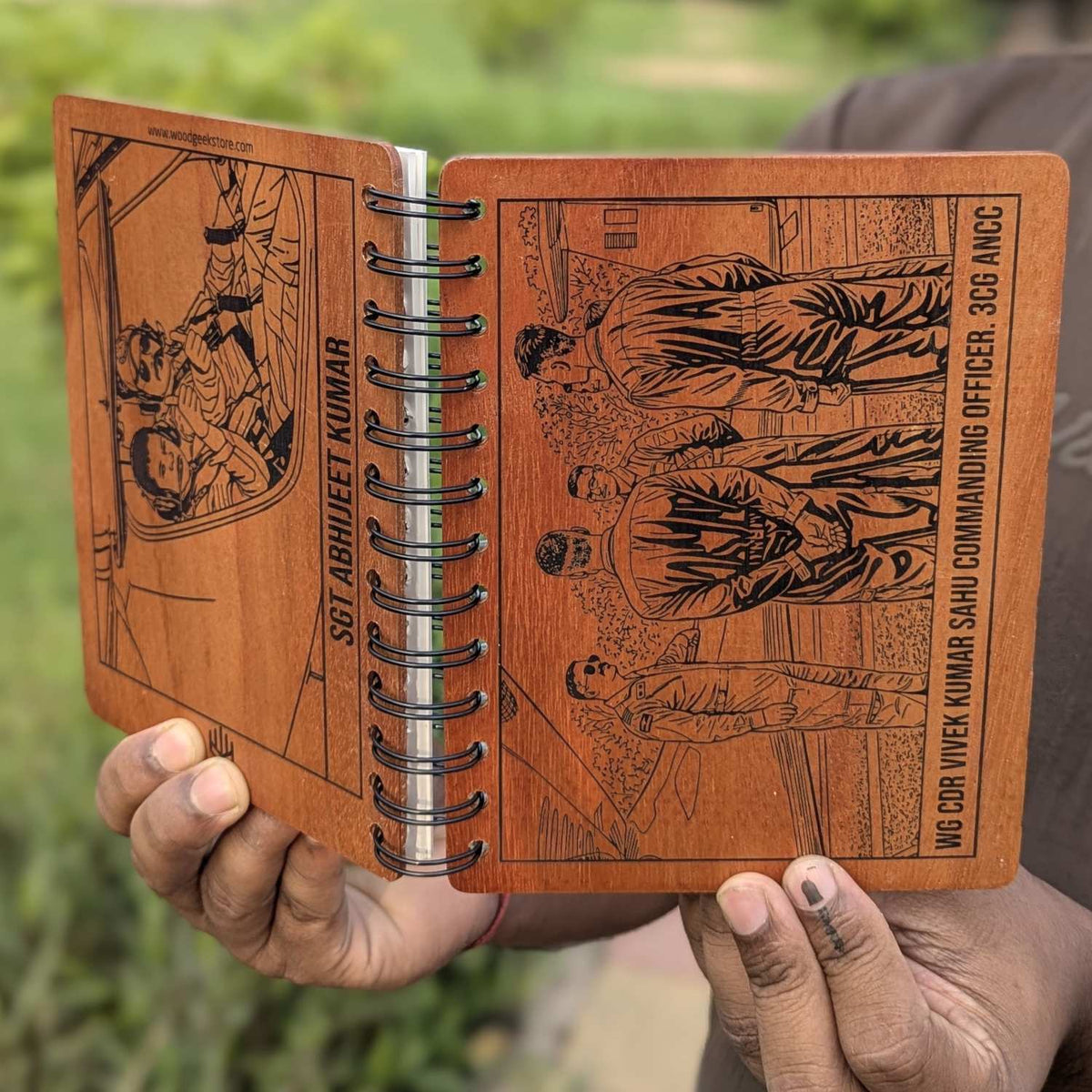 Personalized Wooden Diary for Army Officers &amp; Military Personnel | Custom Engraved Gift Set