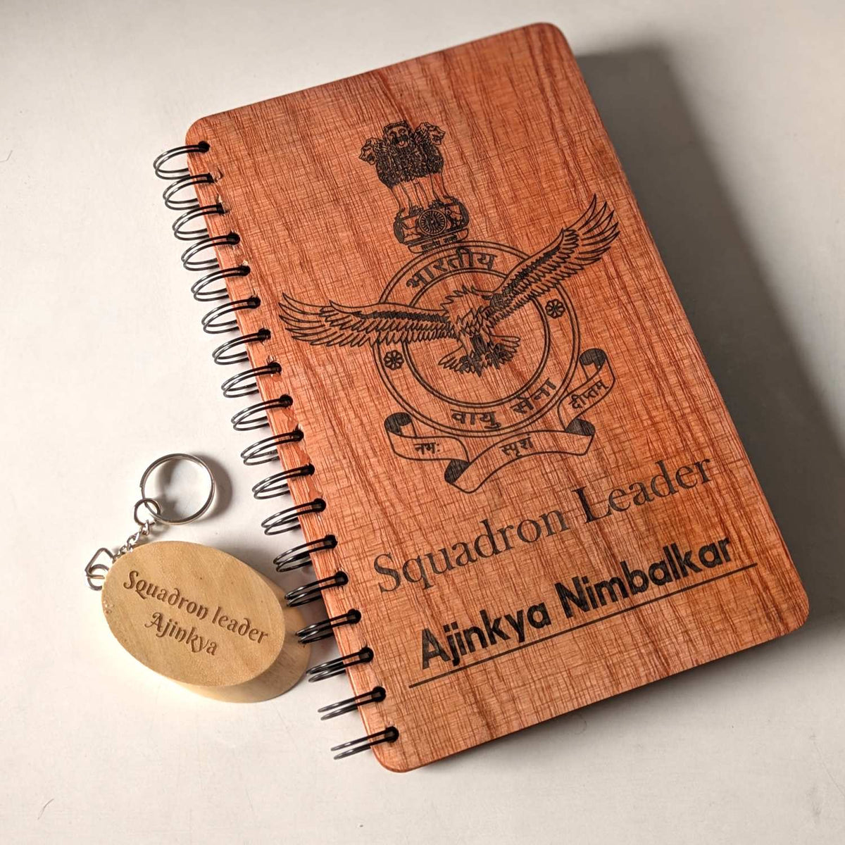 Personalized Wooden Diary for Army Officers &amp; Military Personnel | Custom Engraved Gift Set