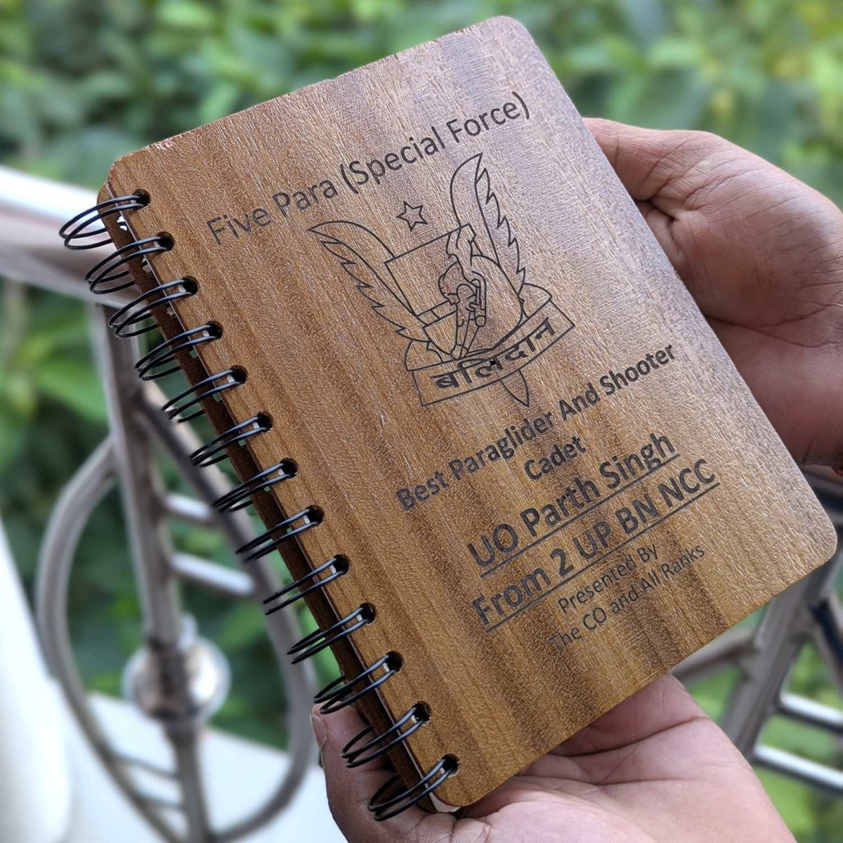 Personalized Wooden Diary for Army Officers &amp; Military Personnel | Custom Engraved Gift Set