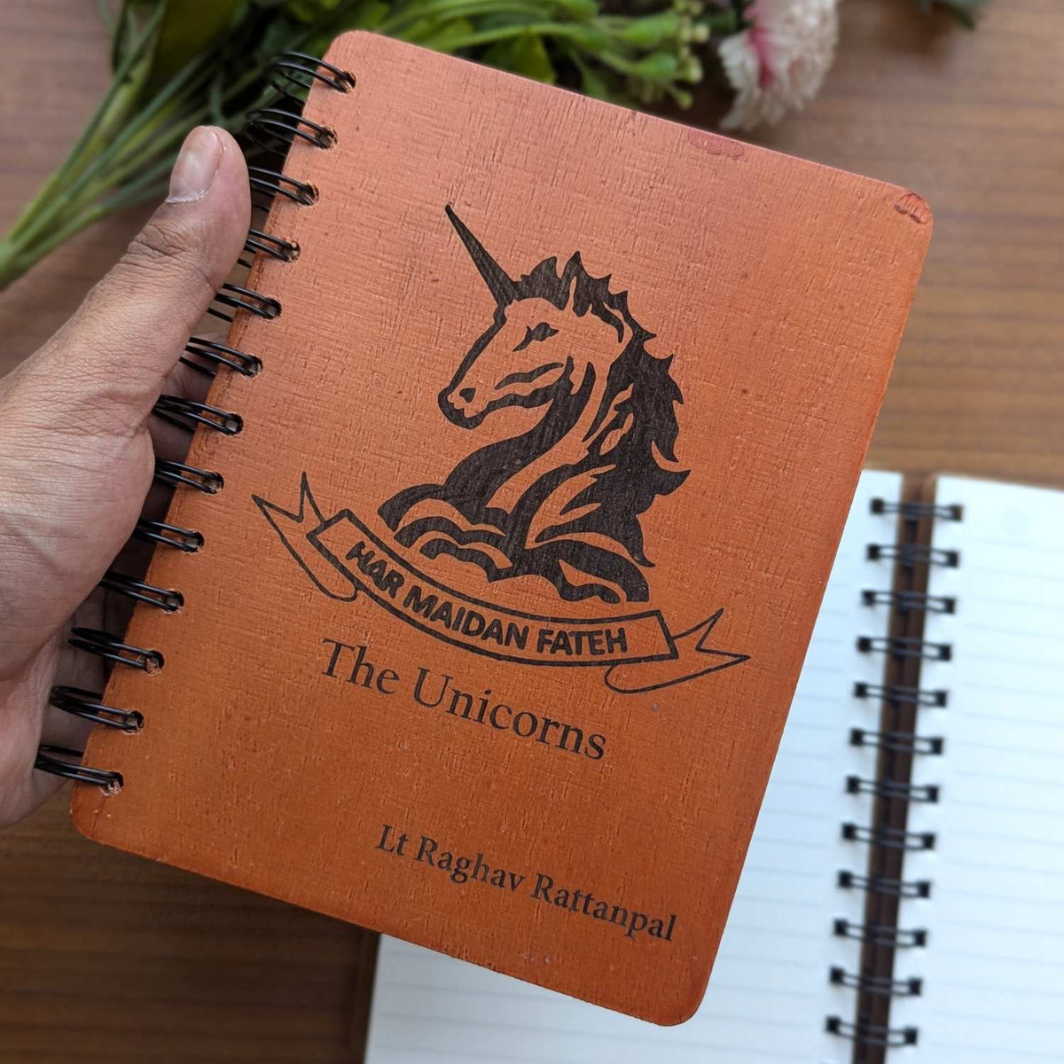 Personalized Wooden Diary for Army Officers &amp; Military Personnel | Custom Engraved Gift Set