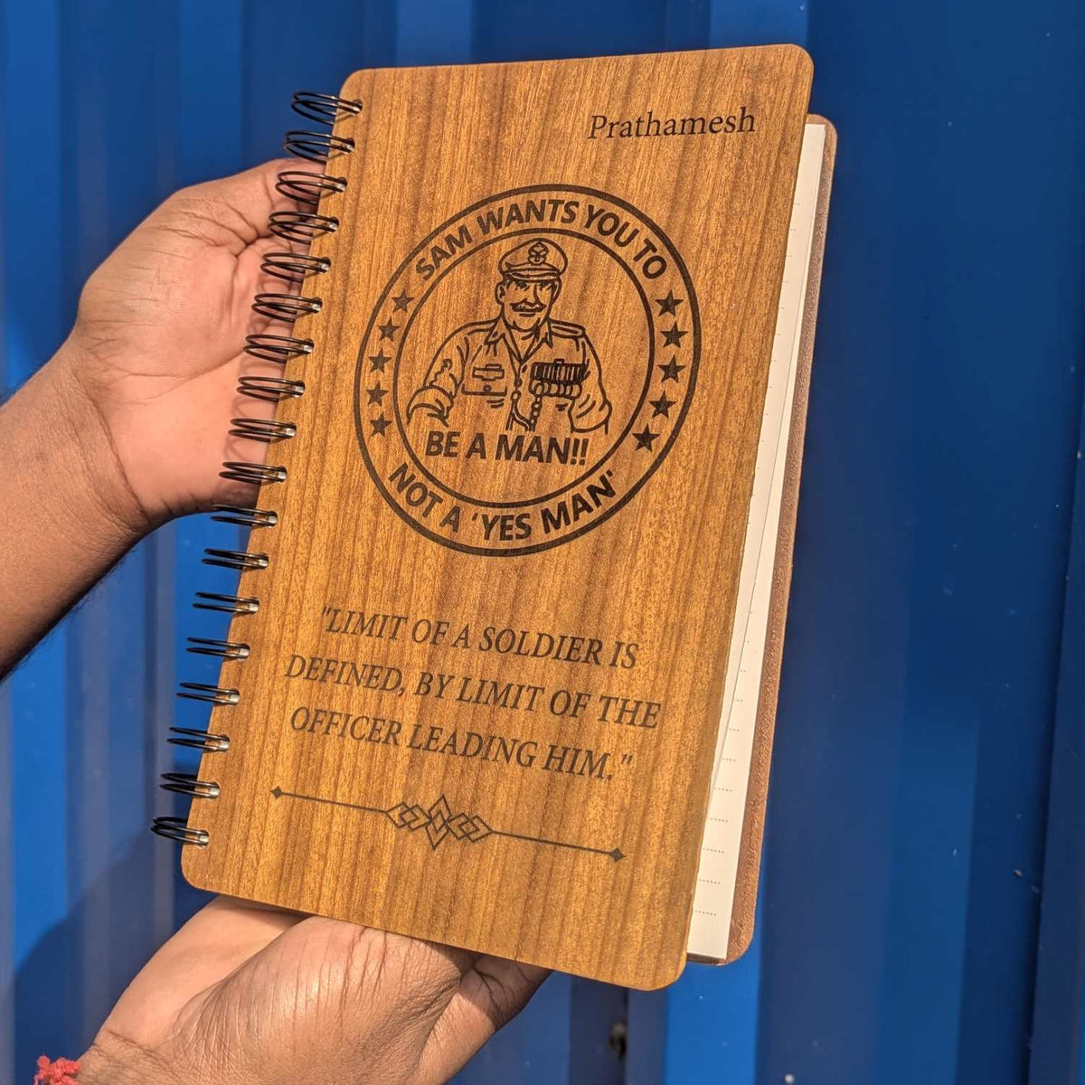 Personalized Wooden Diary for Army Officers &amp; Military Personnel | Custom Engraved Gift Set