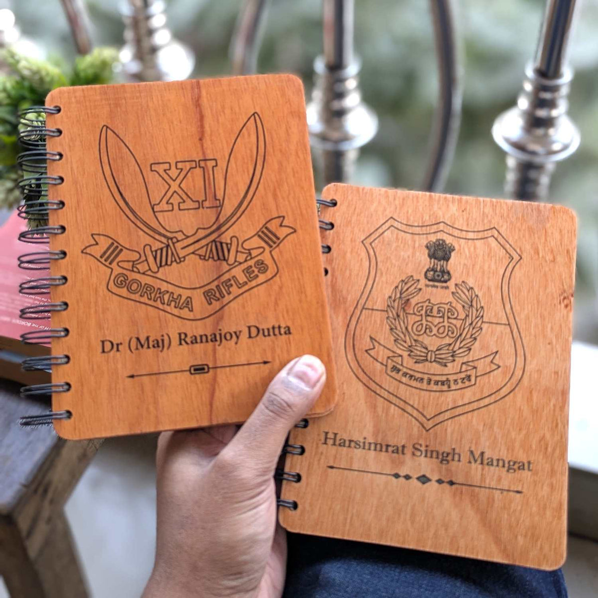 Personalized Wooden Diary for Army Officers &amp; Military Personnel | Custom Engraved Gift Set