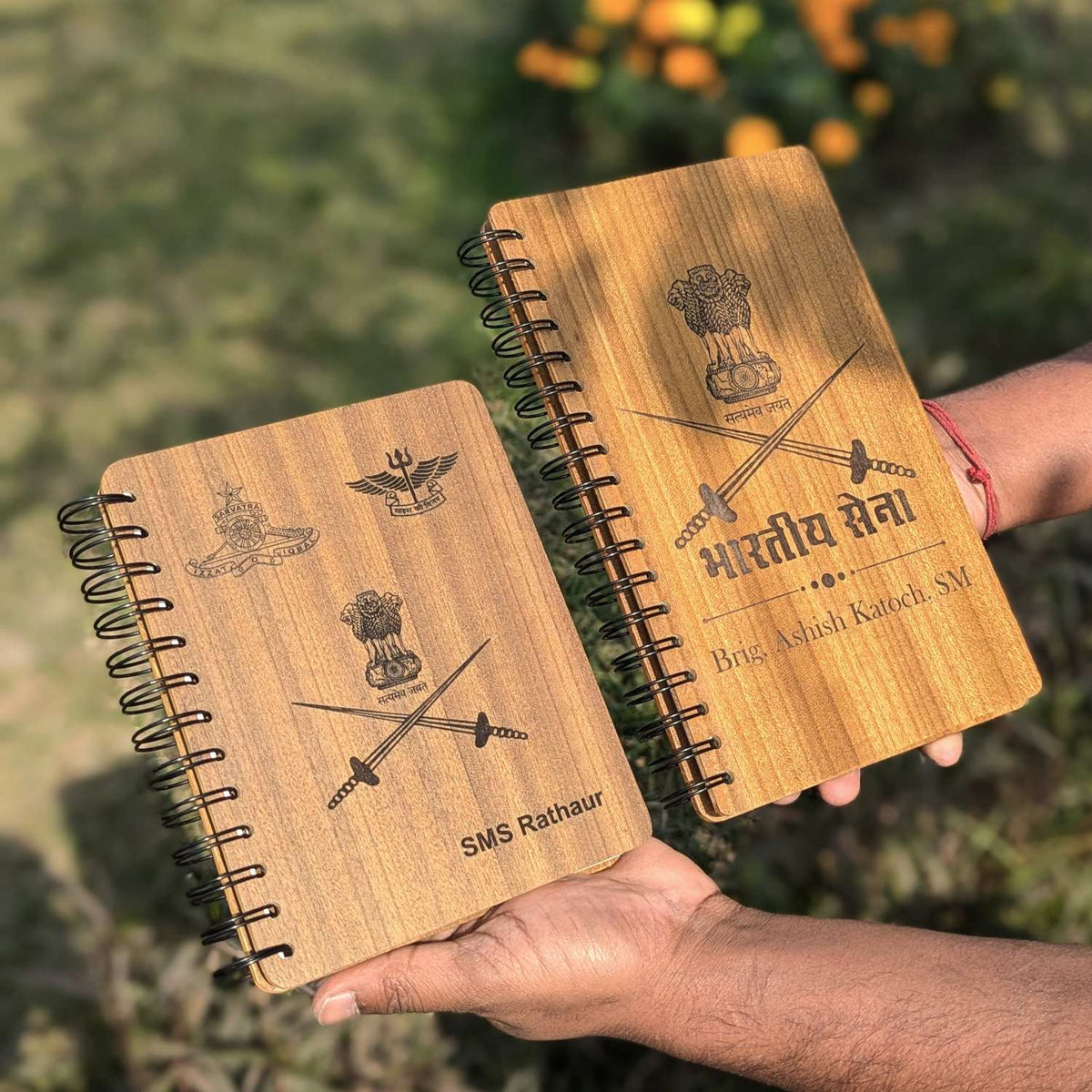 Personalized Wooden Diary for Army Officers &amp; Military Personnel | Custom Engraved Gift Set