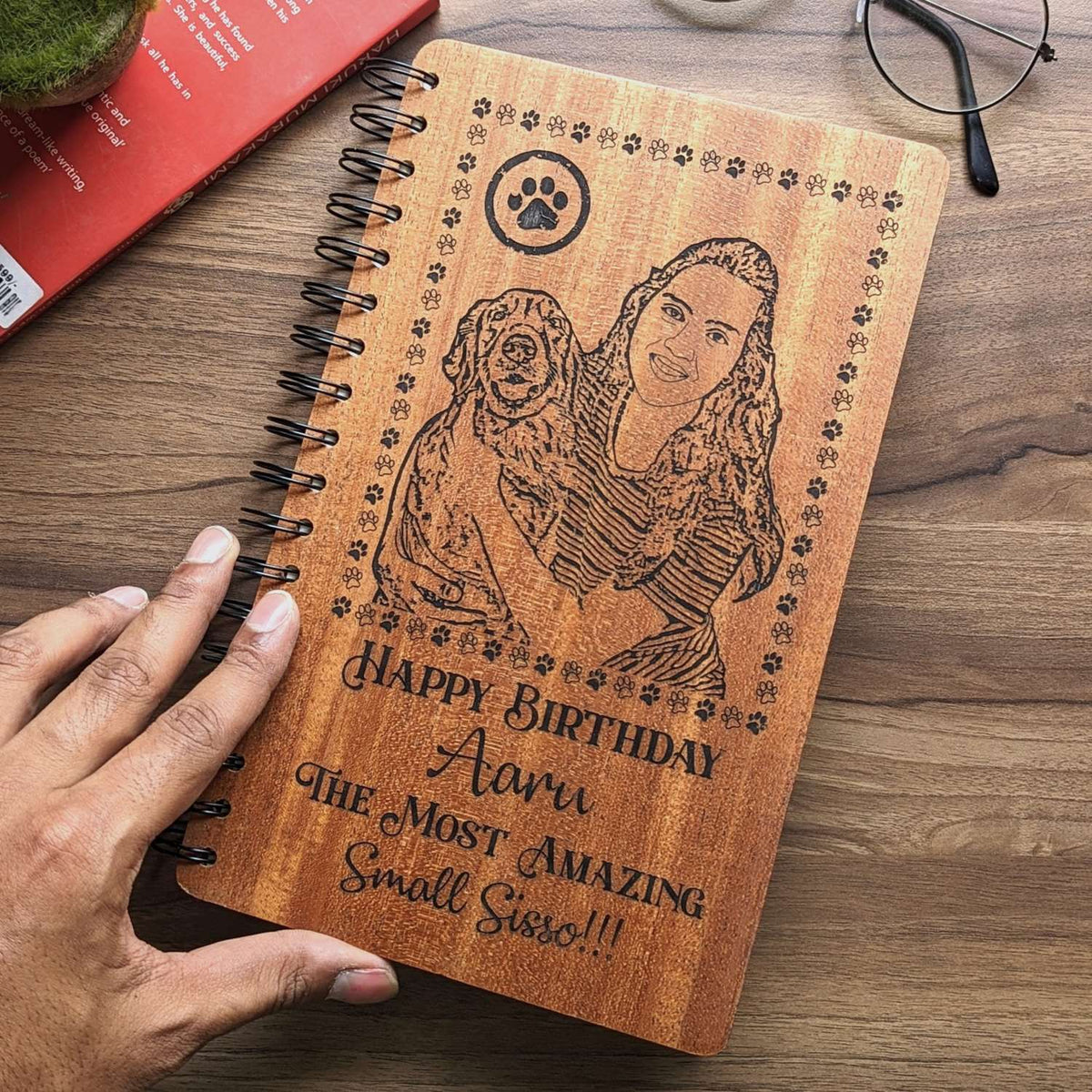 Personalized Wooden Birthday Diary for Sister | Funny &amp; Thoughtful Gift for Siblings