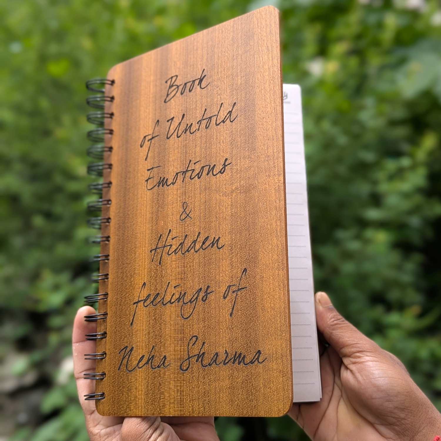 Book of Untold Emotions & Hidden Feelings – A Wooden Diary for Your Deepest Thoughts