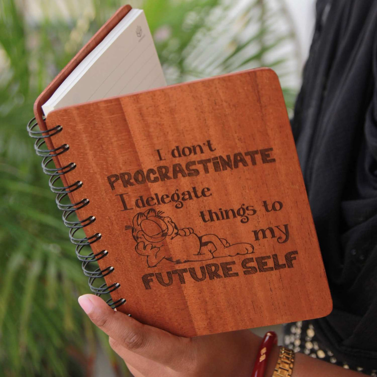 I Don&#39;t Procrastinate, I Delegate Things to My Future Self | Personalized Wooden Diary for Procrastinators | Funny Gifts