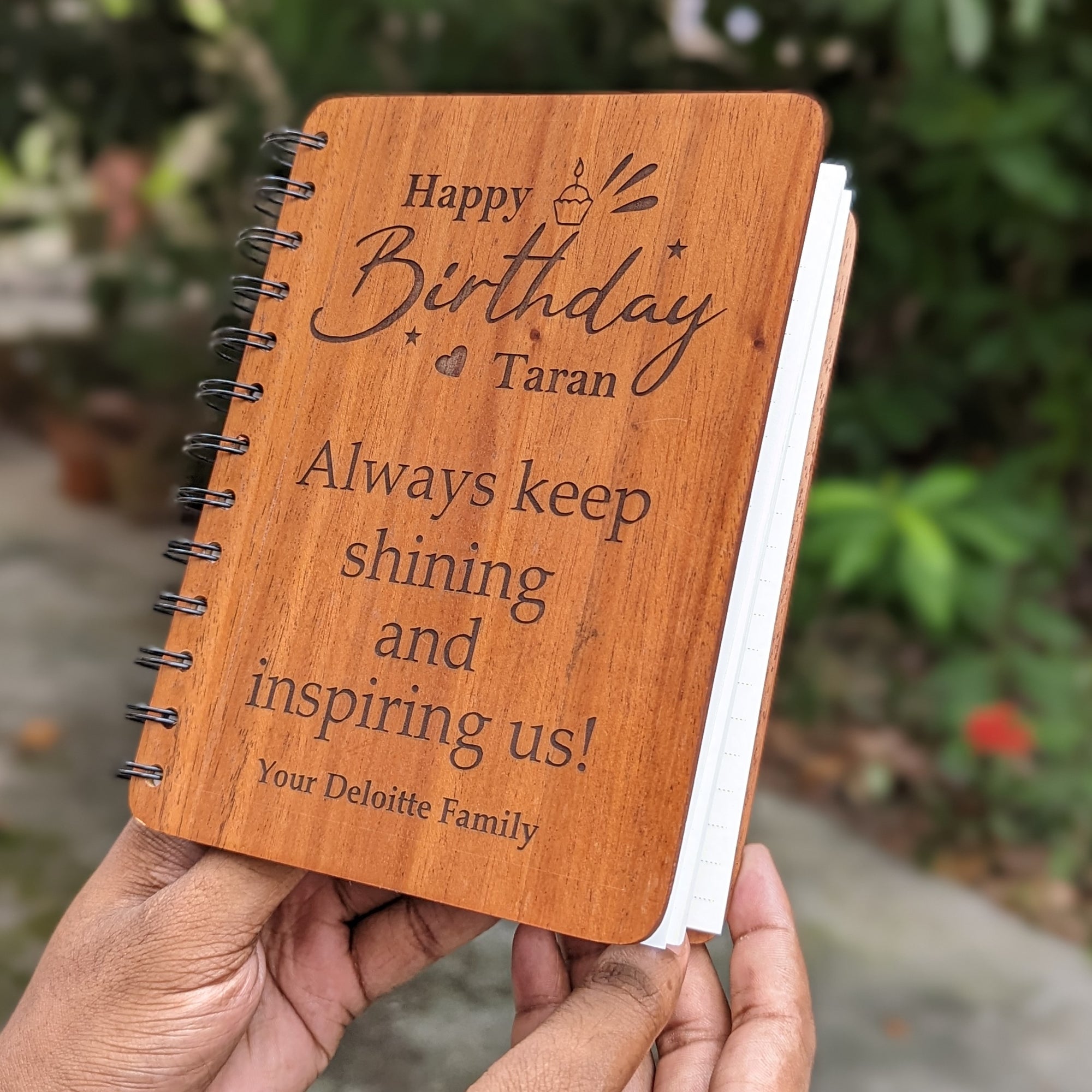 Engraved Wooden Diary for Boss & Office Colleagues | Personalised Corporate Gifts