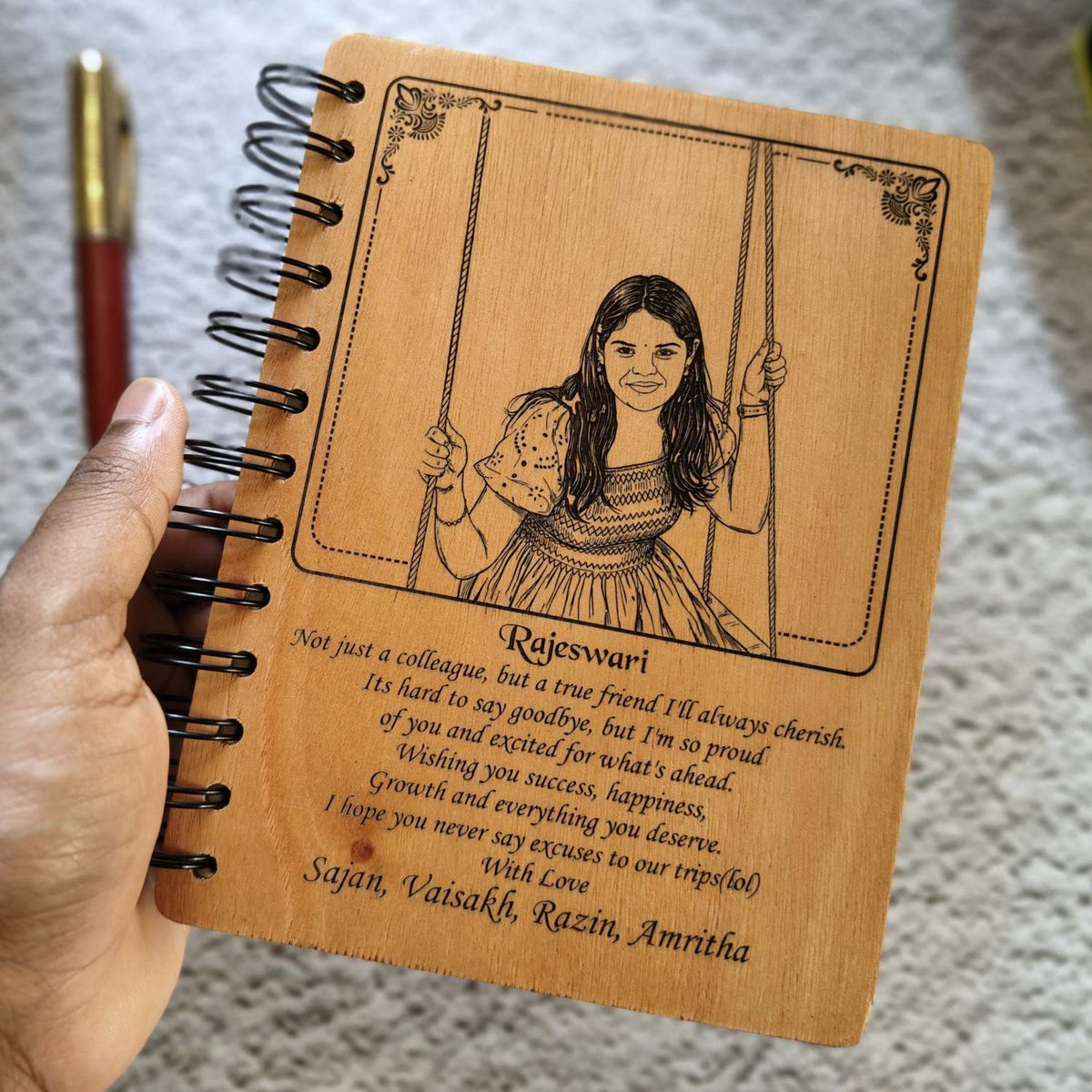 Customize your own wooden notebook