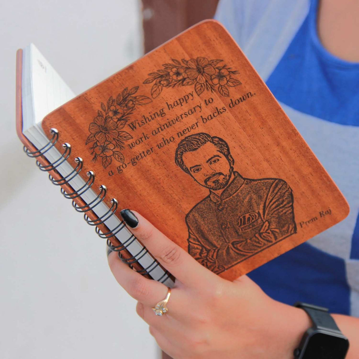 Personalized Wooden Diary for Work Anniversaries | Corporate Gift