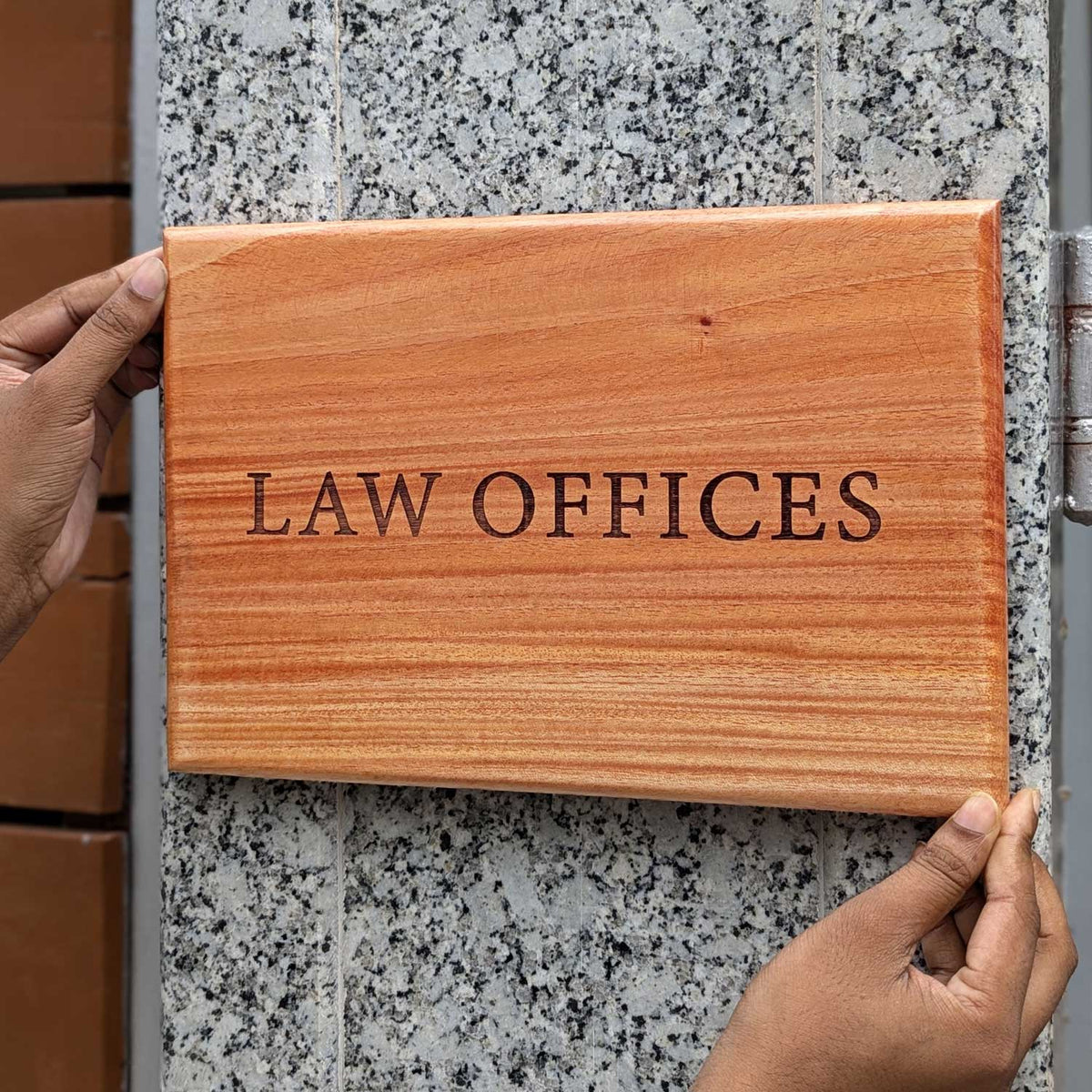 Rectangular Minimalist Modern Wood Nameplate Customized  For Home &amp; Office