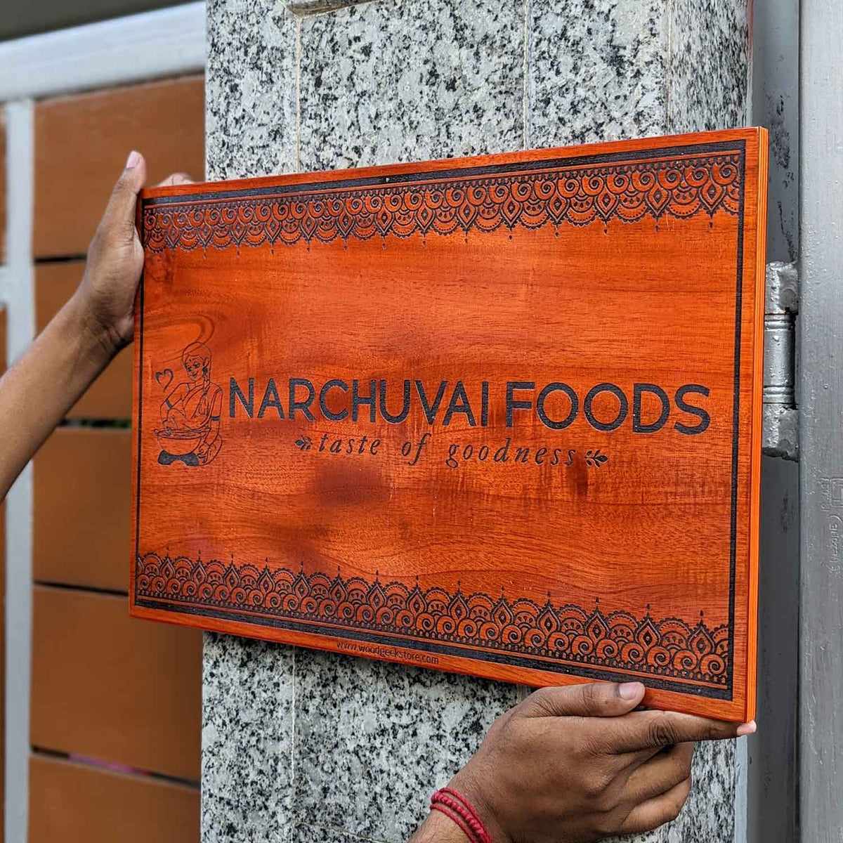 Custom Logo Engraved Nameplate | Distinctive Company Name Sign for Businesses