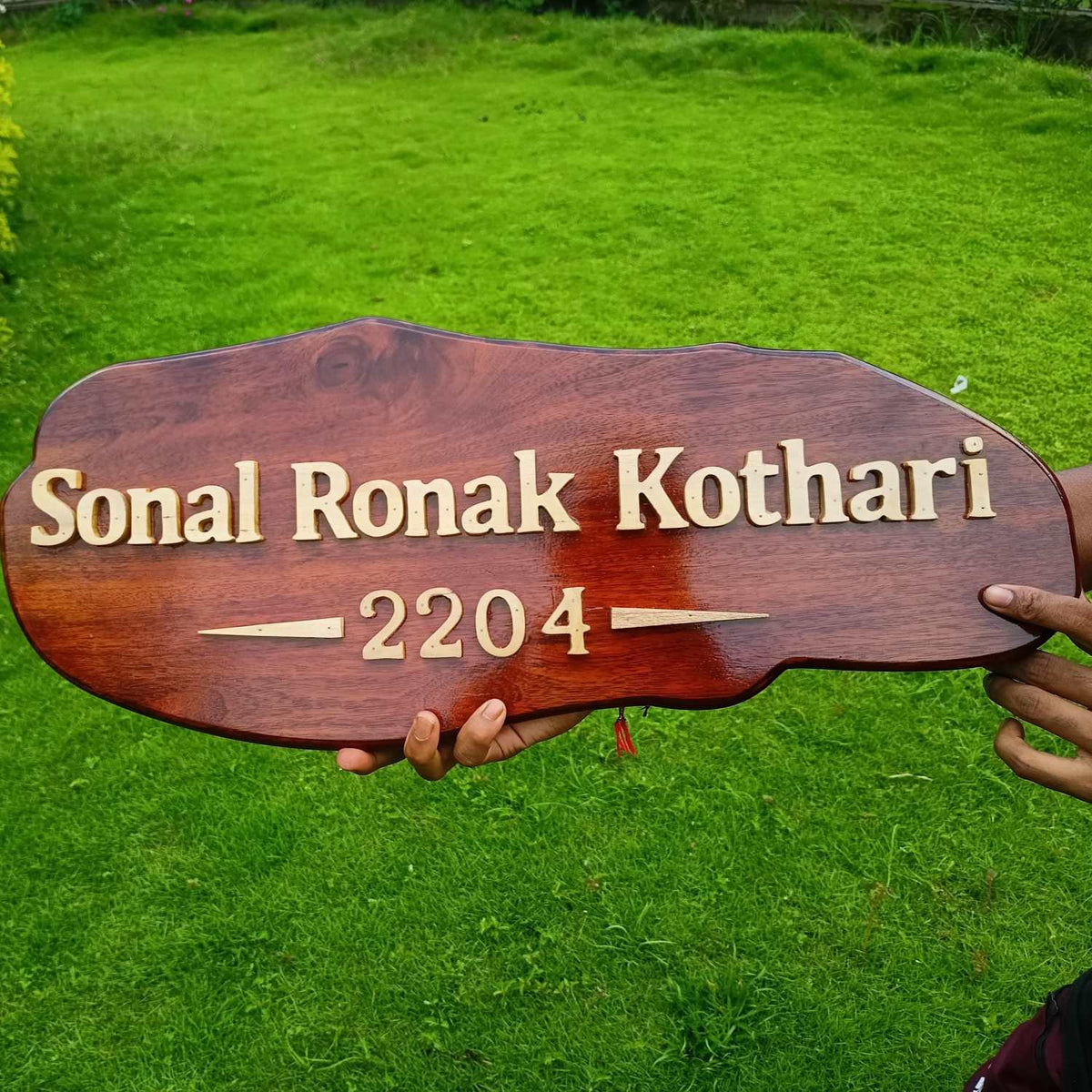 Carved Wood Nameplate For Home With 3d Wood Letters