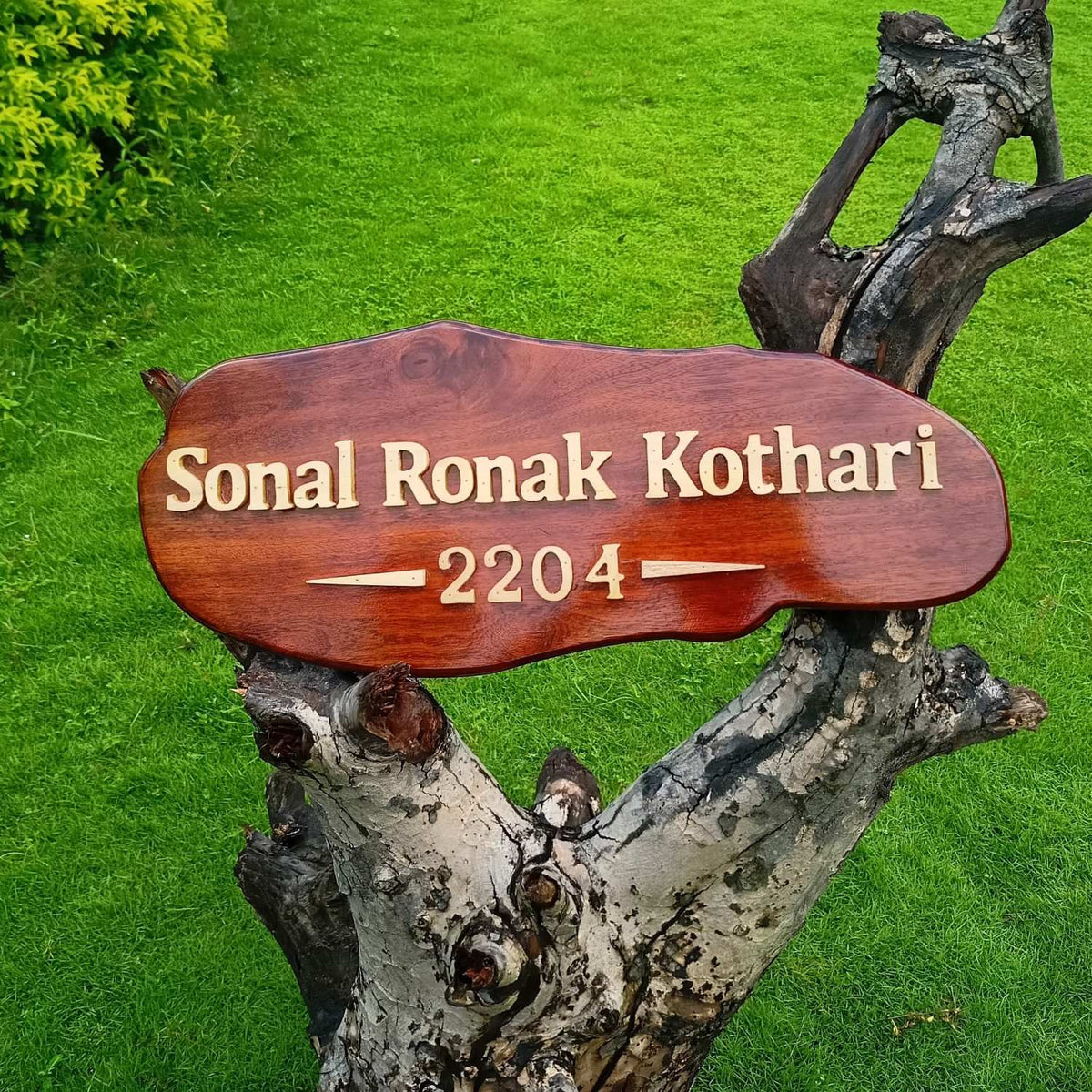 Carved Wood Nameplate For Home With 3d Wood Letters