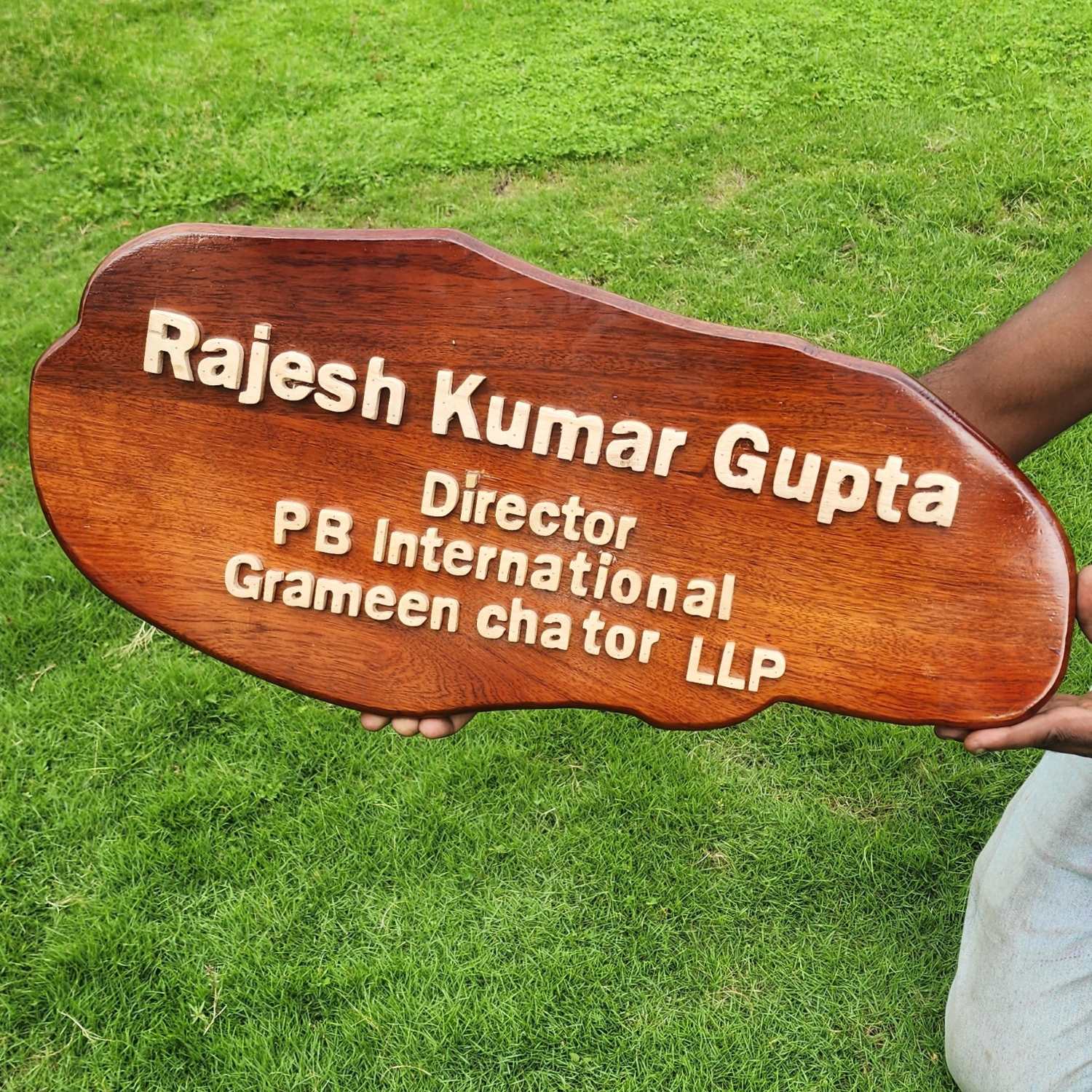 Carved Wood Nameplate For Home With 3d Wood Letters