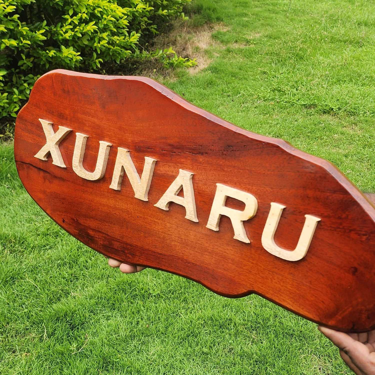 Carved Wood Nameplate For Home With 3d Wood Letters