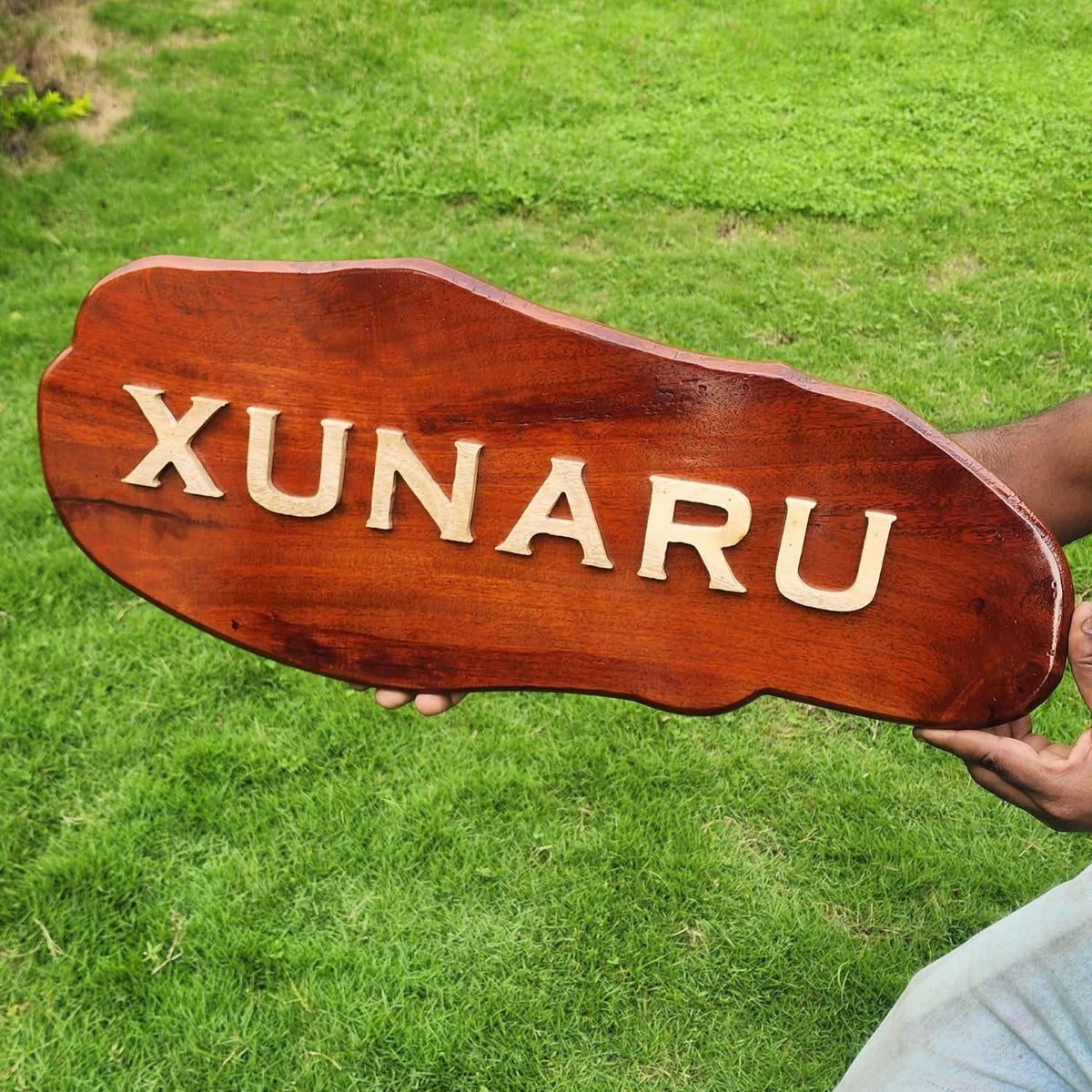 Carved Wood Nameplate For Home With 3d Wood Letters